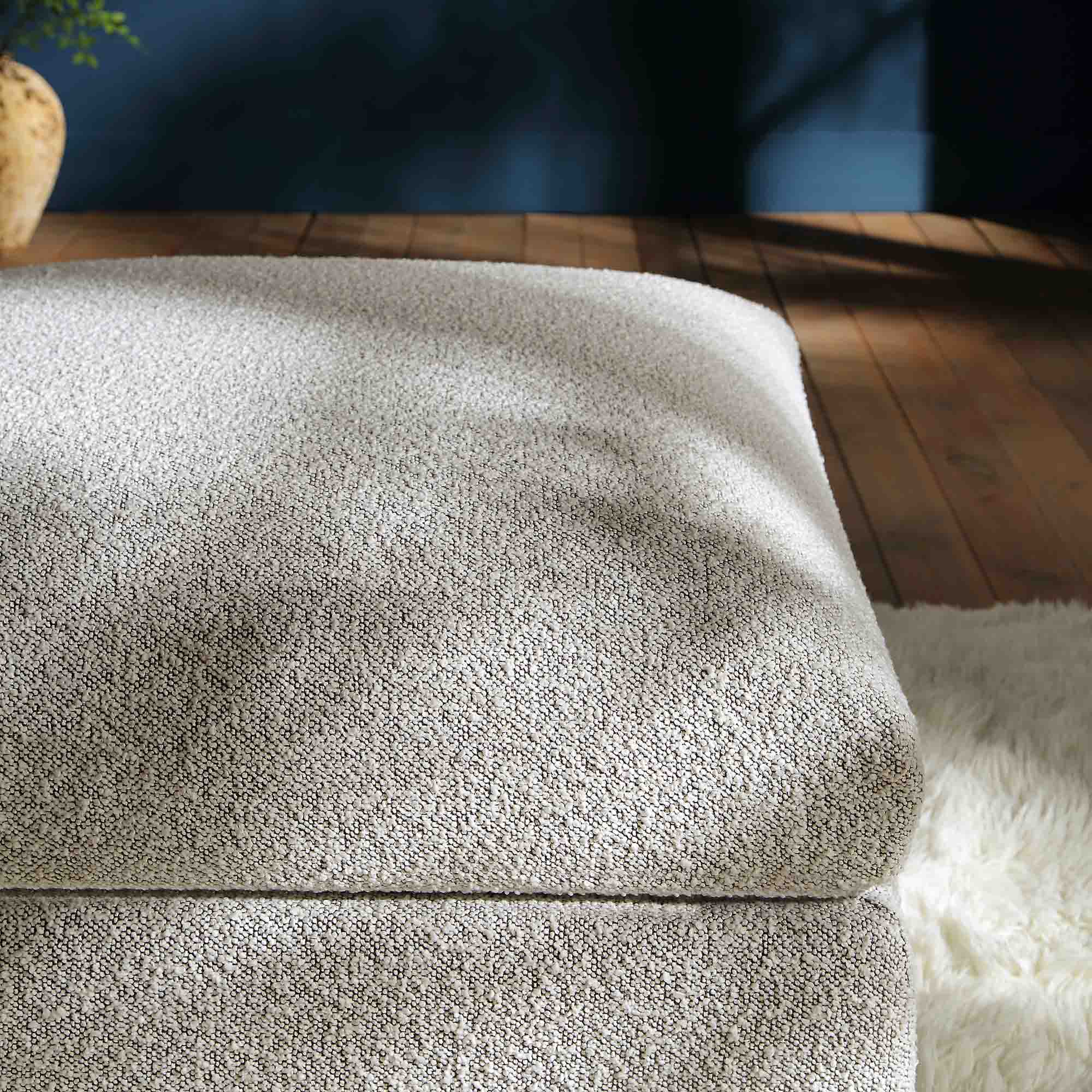 Byron Mist Grey Boucle Pouffe - Image 3