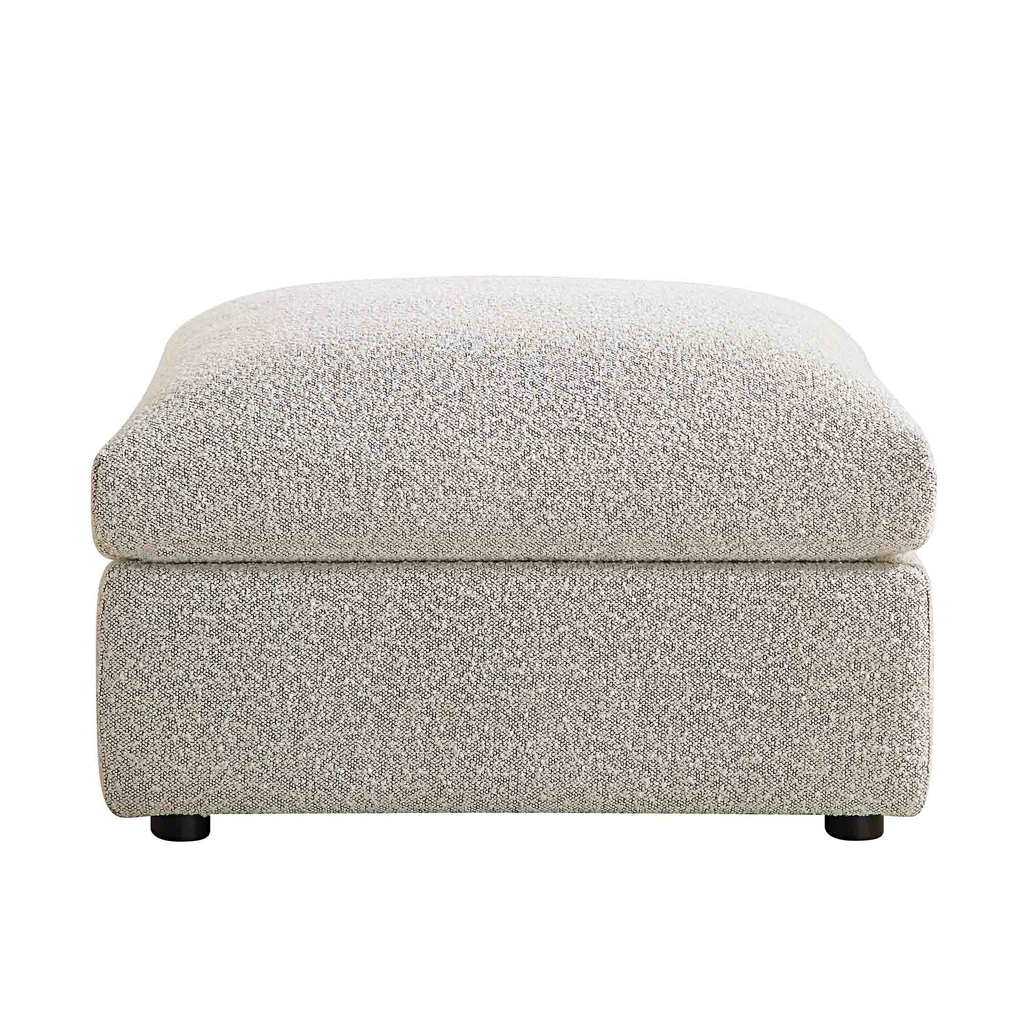 Byron Mist Grey Boucle Pouffe - Image 4