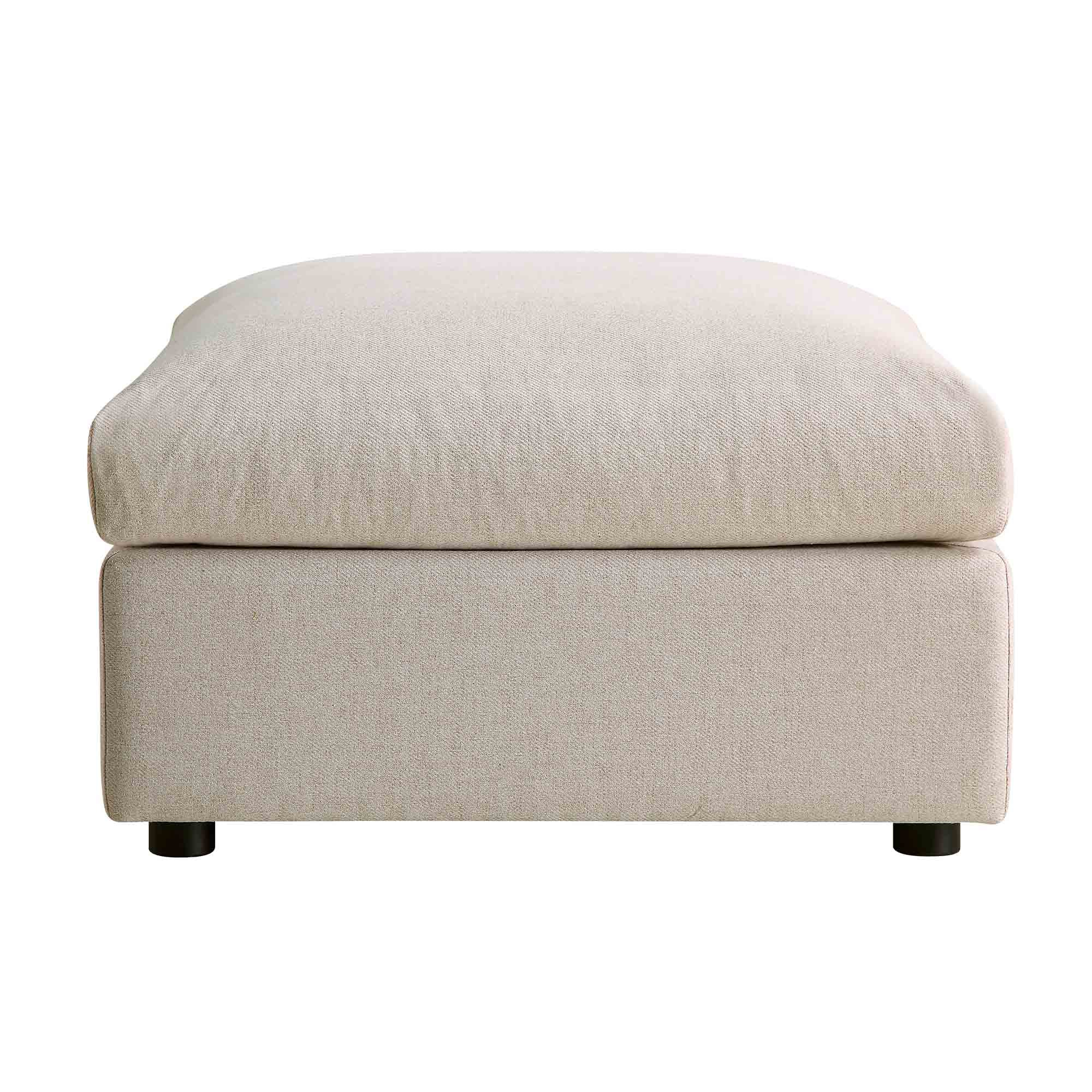 Byron Beige Fabric Pouffe - Image 4