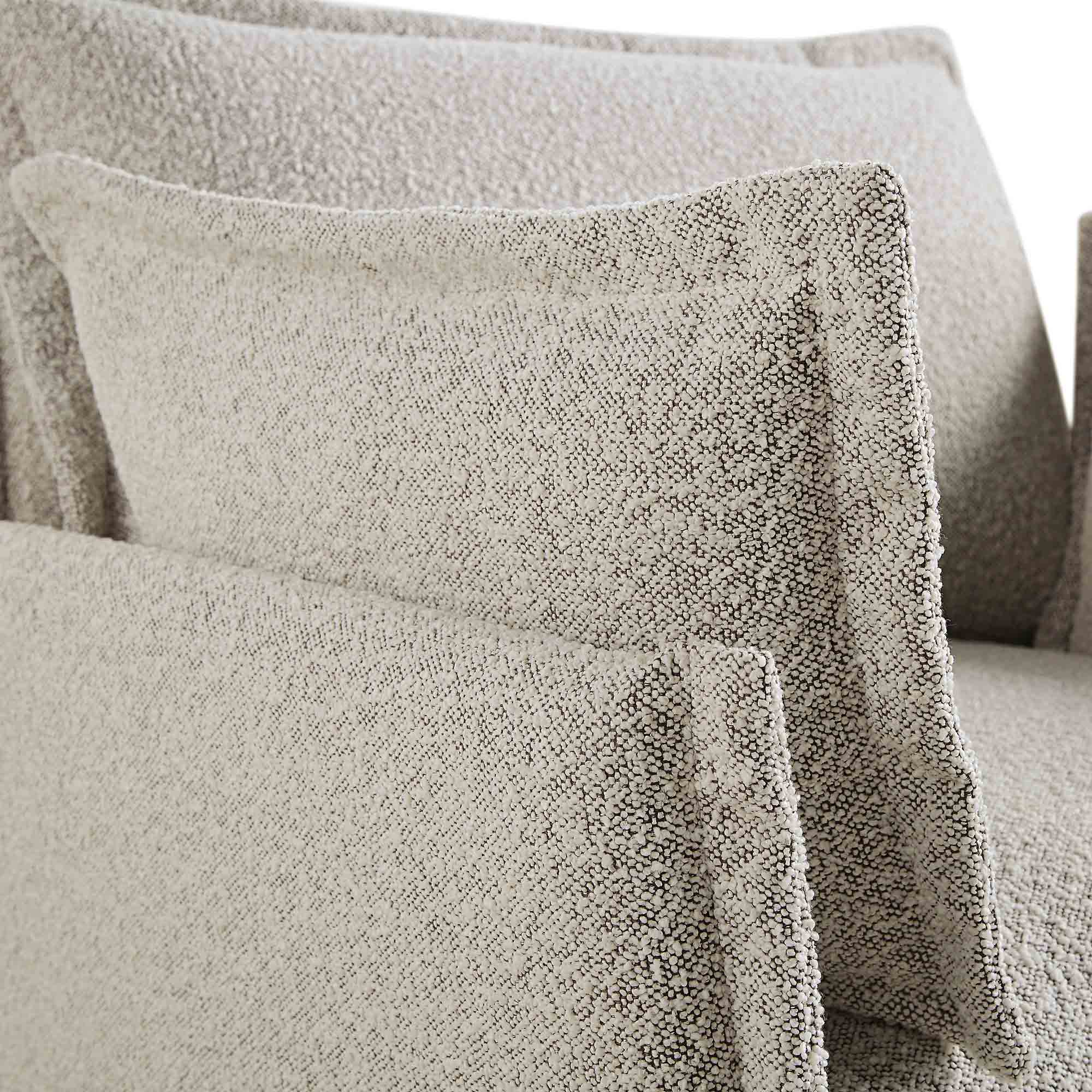 Byron Pillow Edge Mist Grey Boucle Modular Sofa, 1-Seater - Image 10
