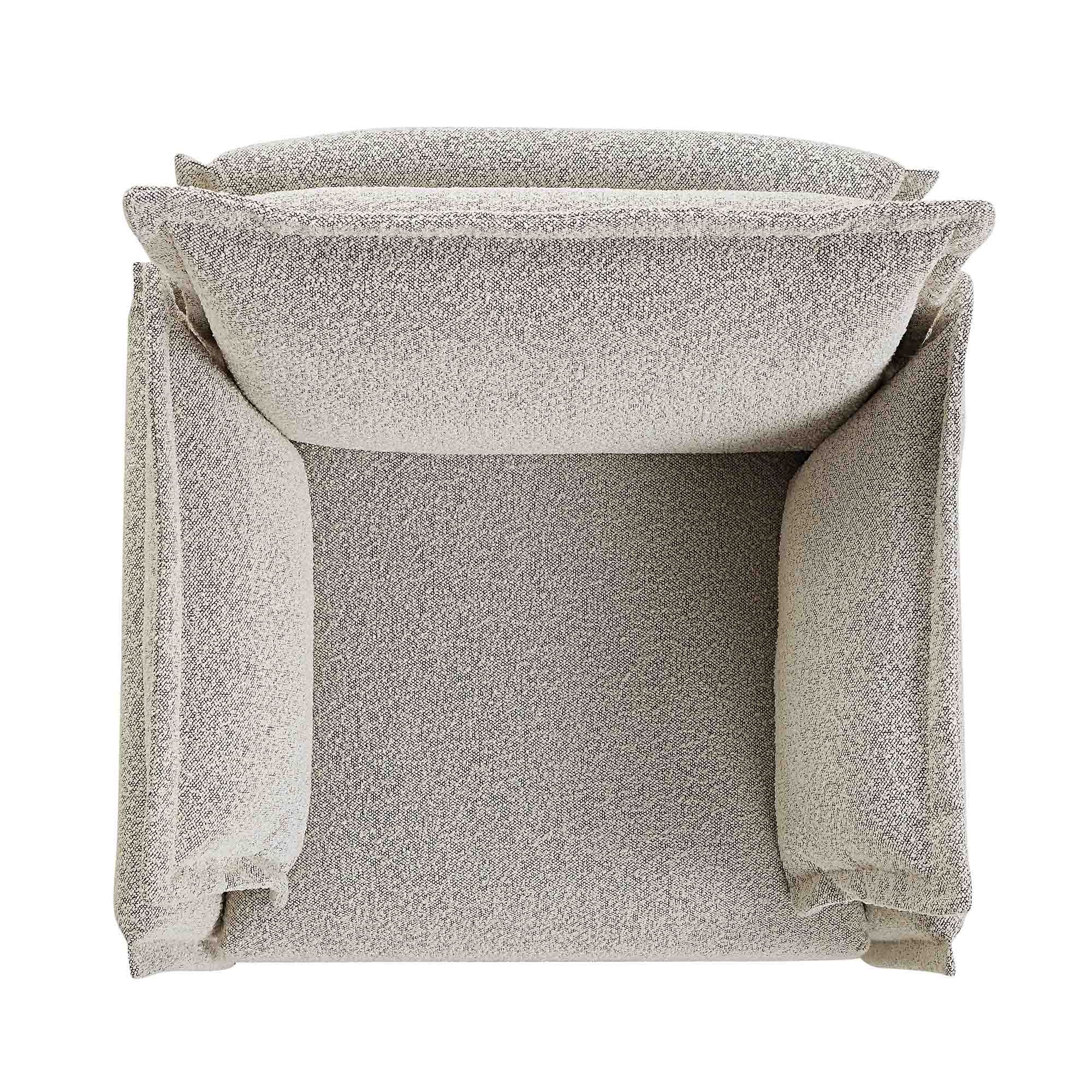 Byron Pillow Edge Mist Grey Boucle Modular Sofa, 1-Seater - Image 6