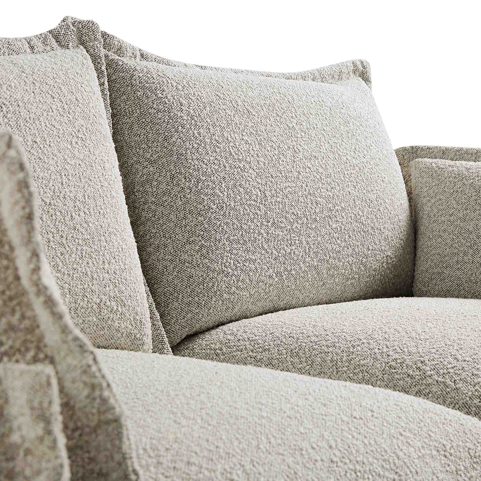 Byron Pillow Edge Mist Grey Boucle Modular Sofa, 2-Seater - Image 10