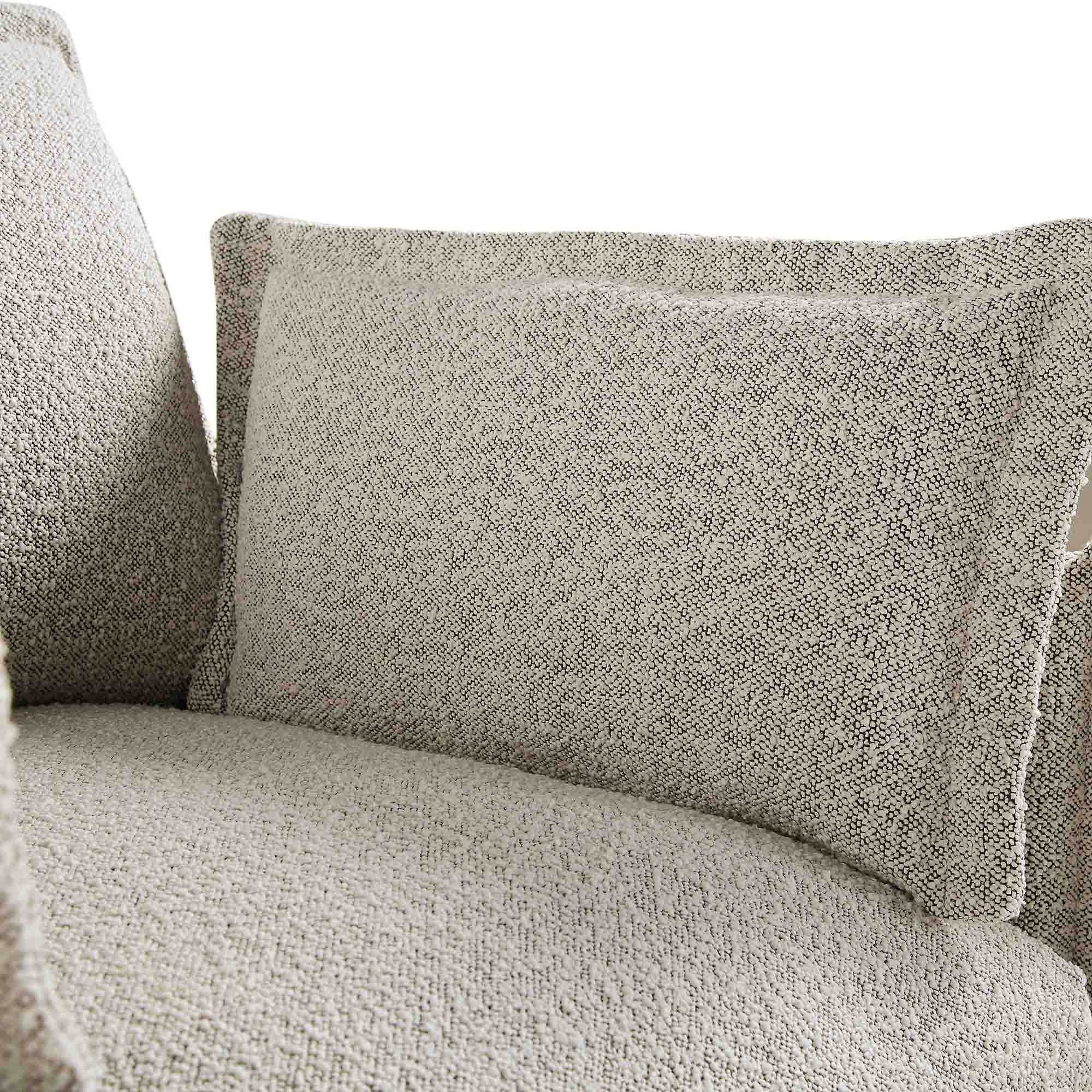Byron Pillow Edge Mist Grey Boucle Modular Sofa, 2-Seater - Image 11