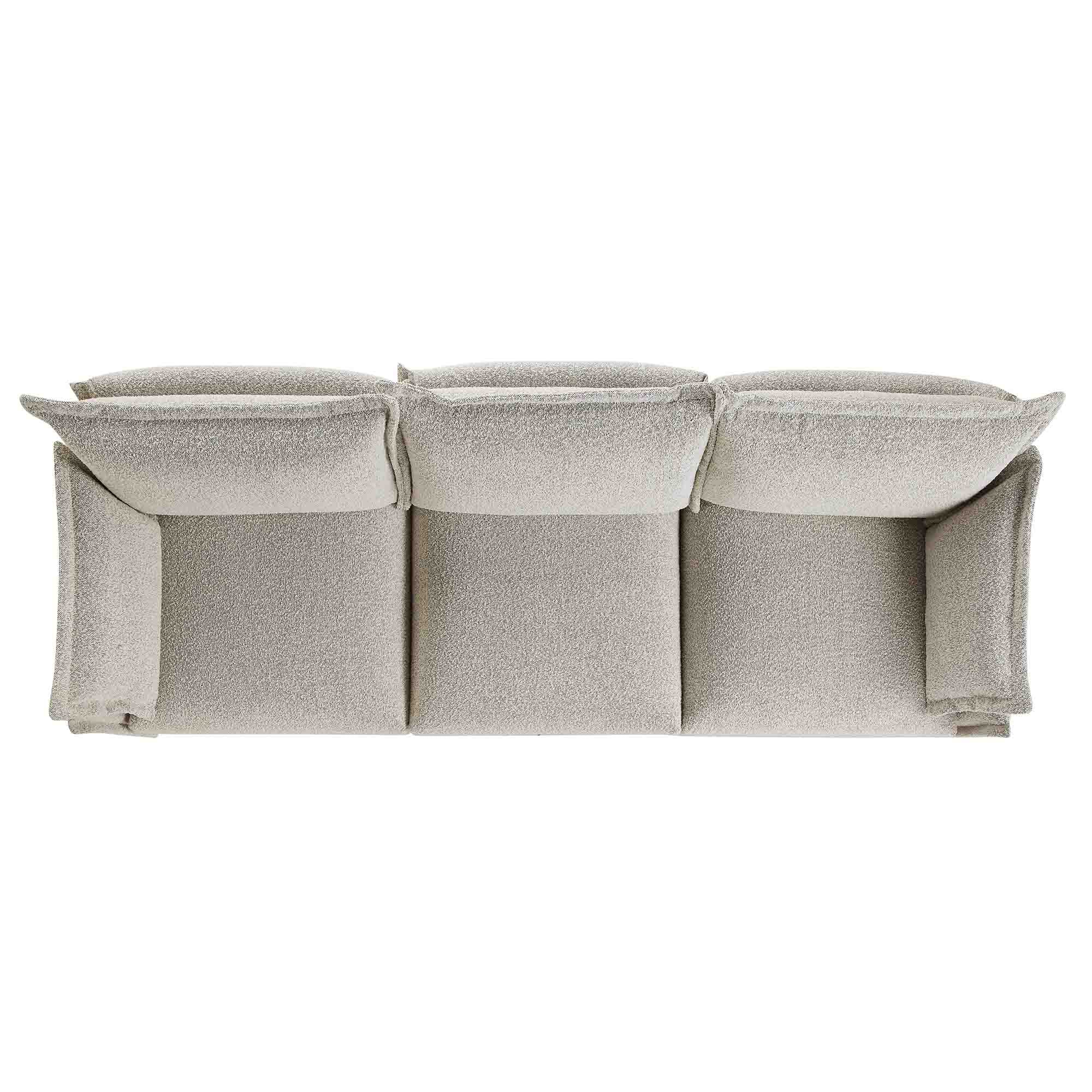 Byron Pillow Edge Mist Grey Boucle Modular Sofa, 3-Seater - Image 4