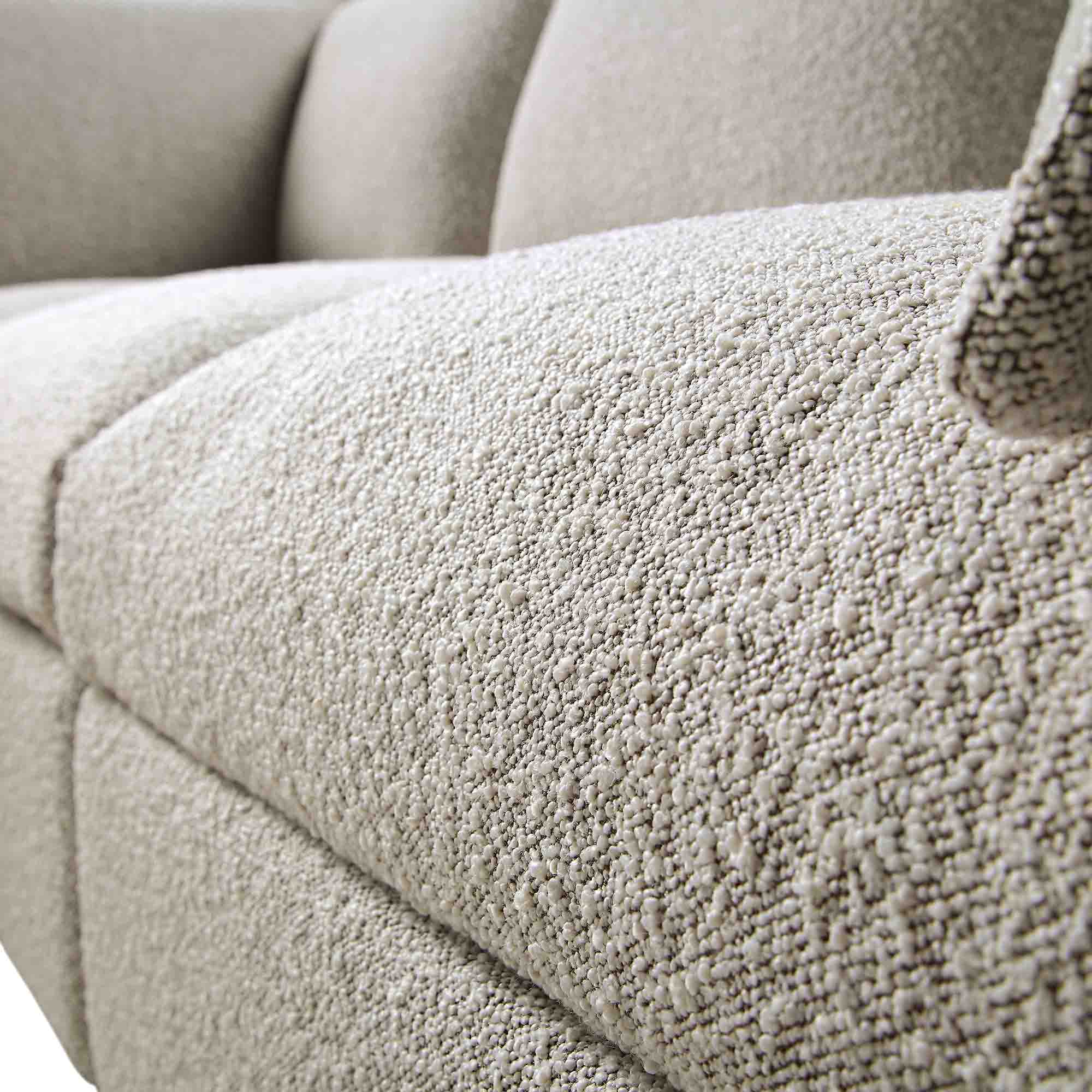 Byron Pillow Edge Mist Grey Boucle Modular Sofa, 5-Seater Corner - Image 10