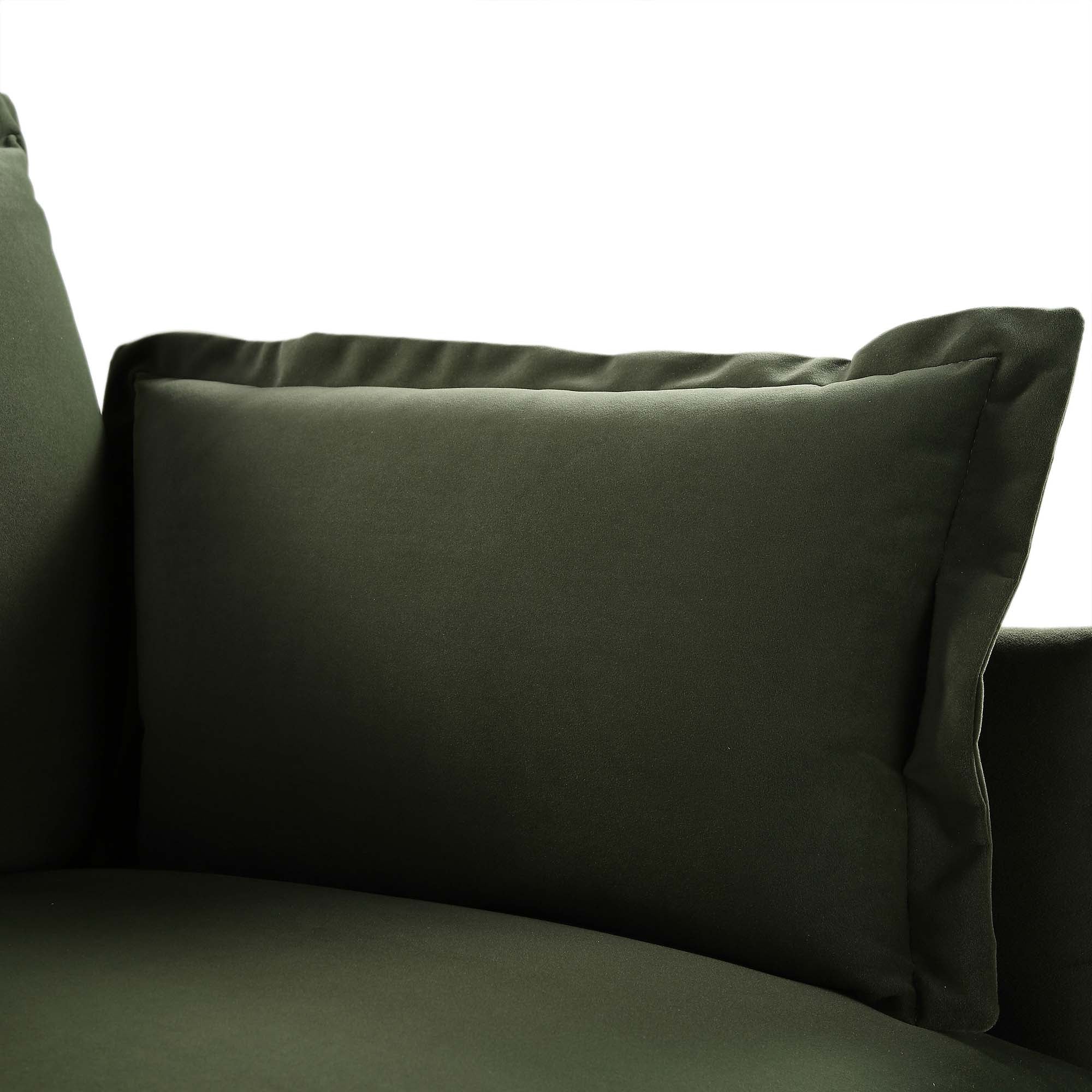 Byron Pillow Edge Moss Green Velvet Modular Sofa, 1-Seater - Image 12