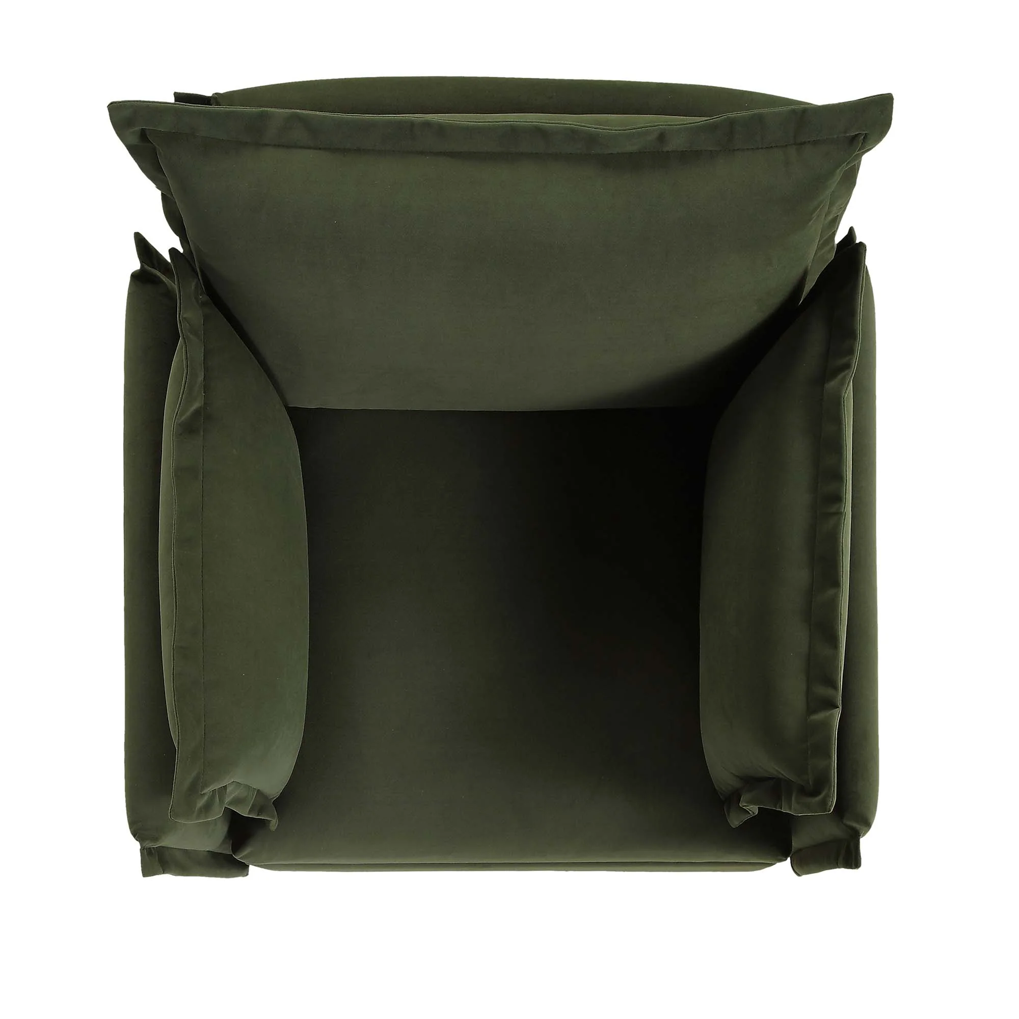 Byron Pillow Edge Moss Green Velvet Modular Sofa, 1-Seater - Image 6