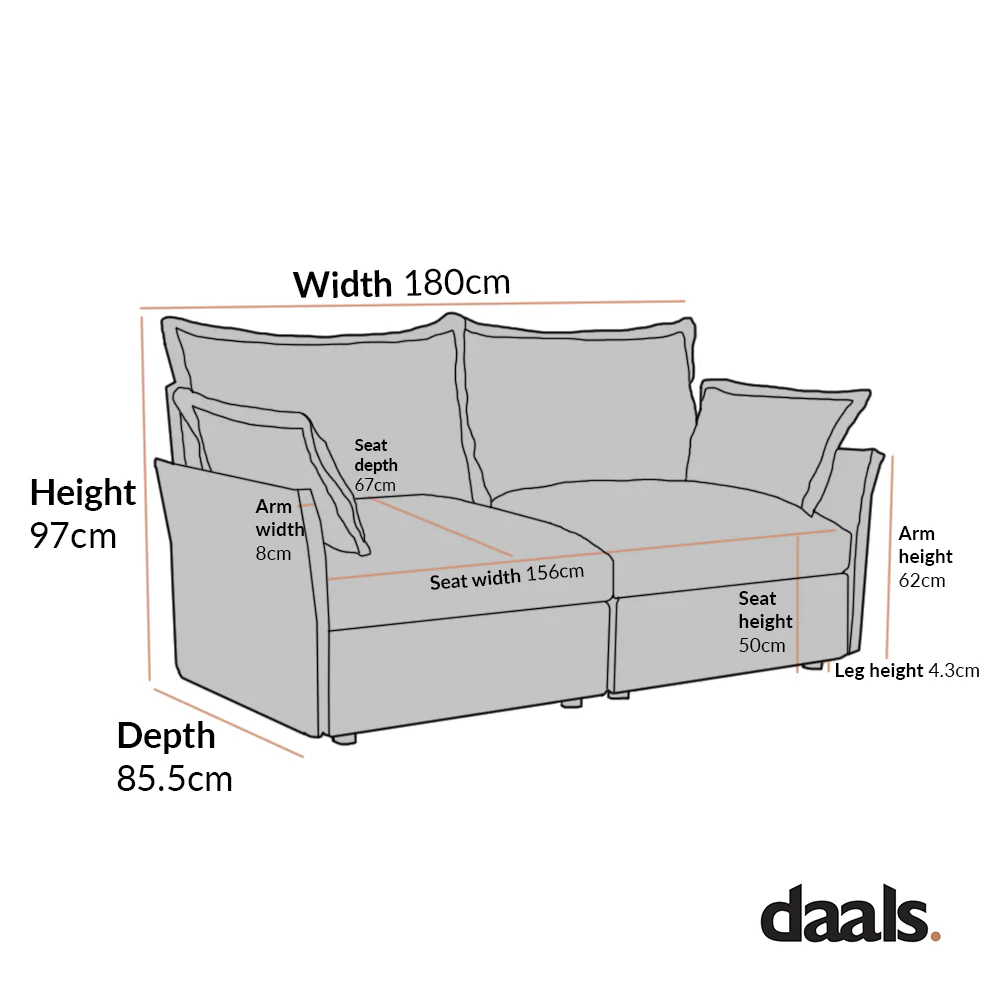 Byron Pillow Edge Moss Green Velvet Modular Sofa, 2-Seater - Image 5