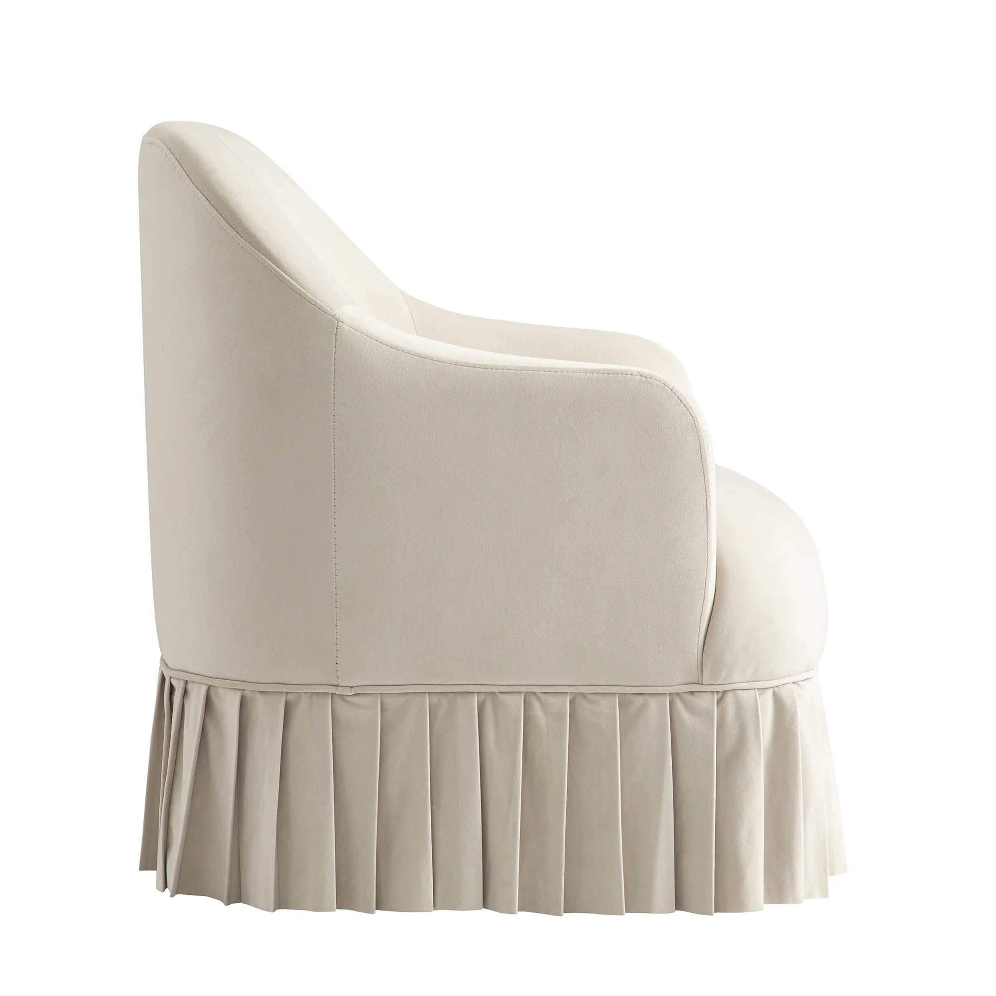 Calliope Skirted Armchair, Beige Velvet - Image 12
