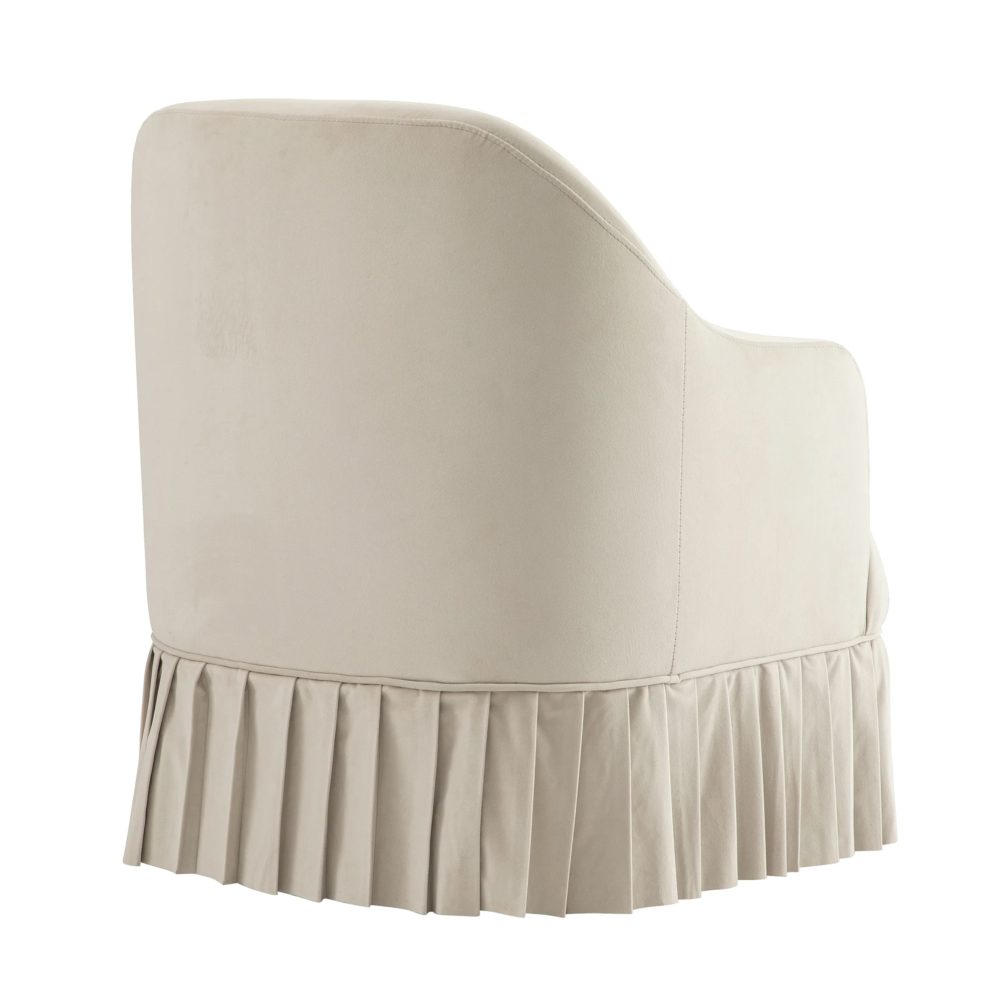 Calliope Skirted Armchair, Beige Velvet - Image 13