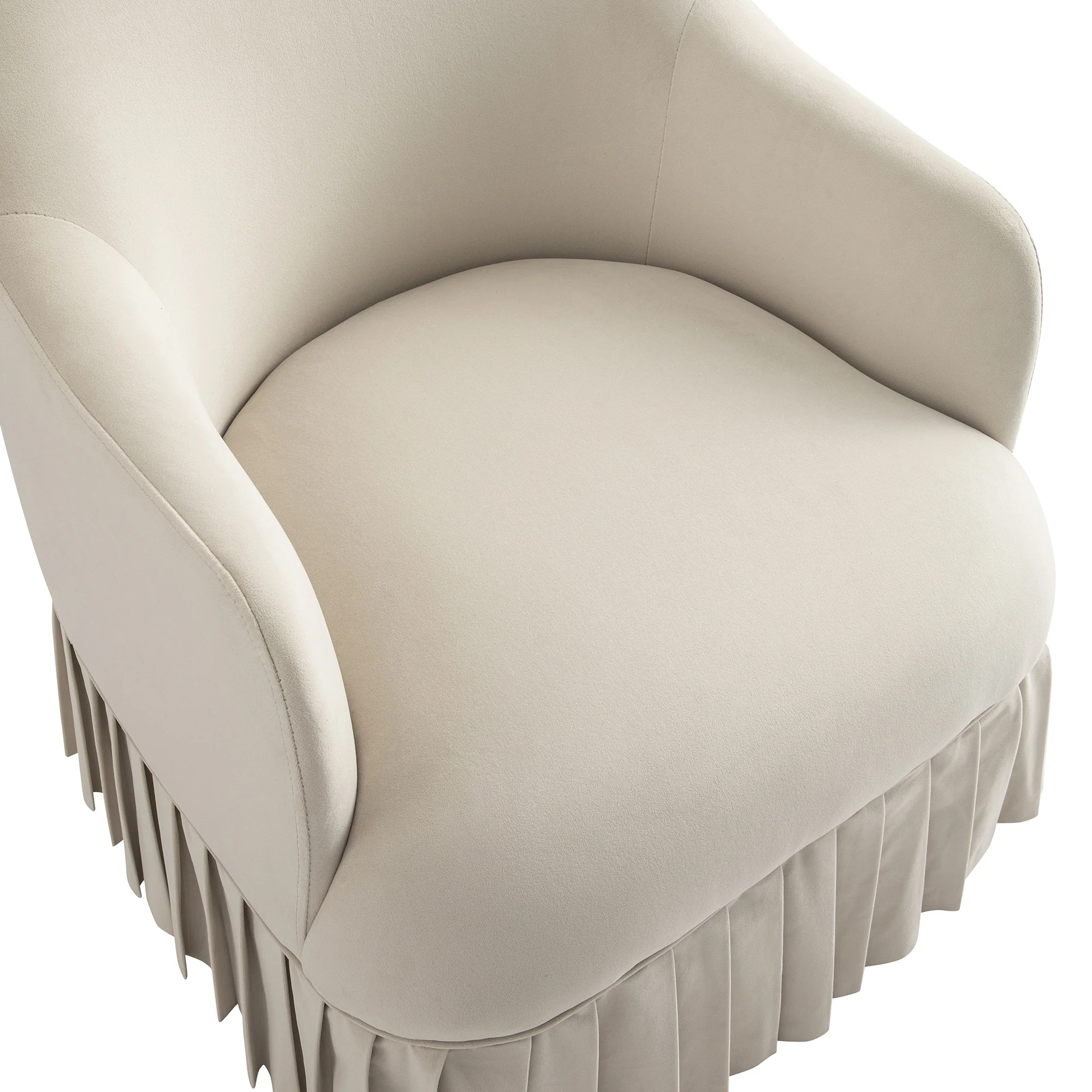 Calliope Skirted Armchair, Beige Velvet - Image 14
