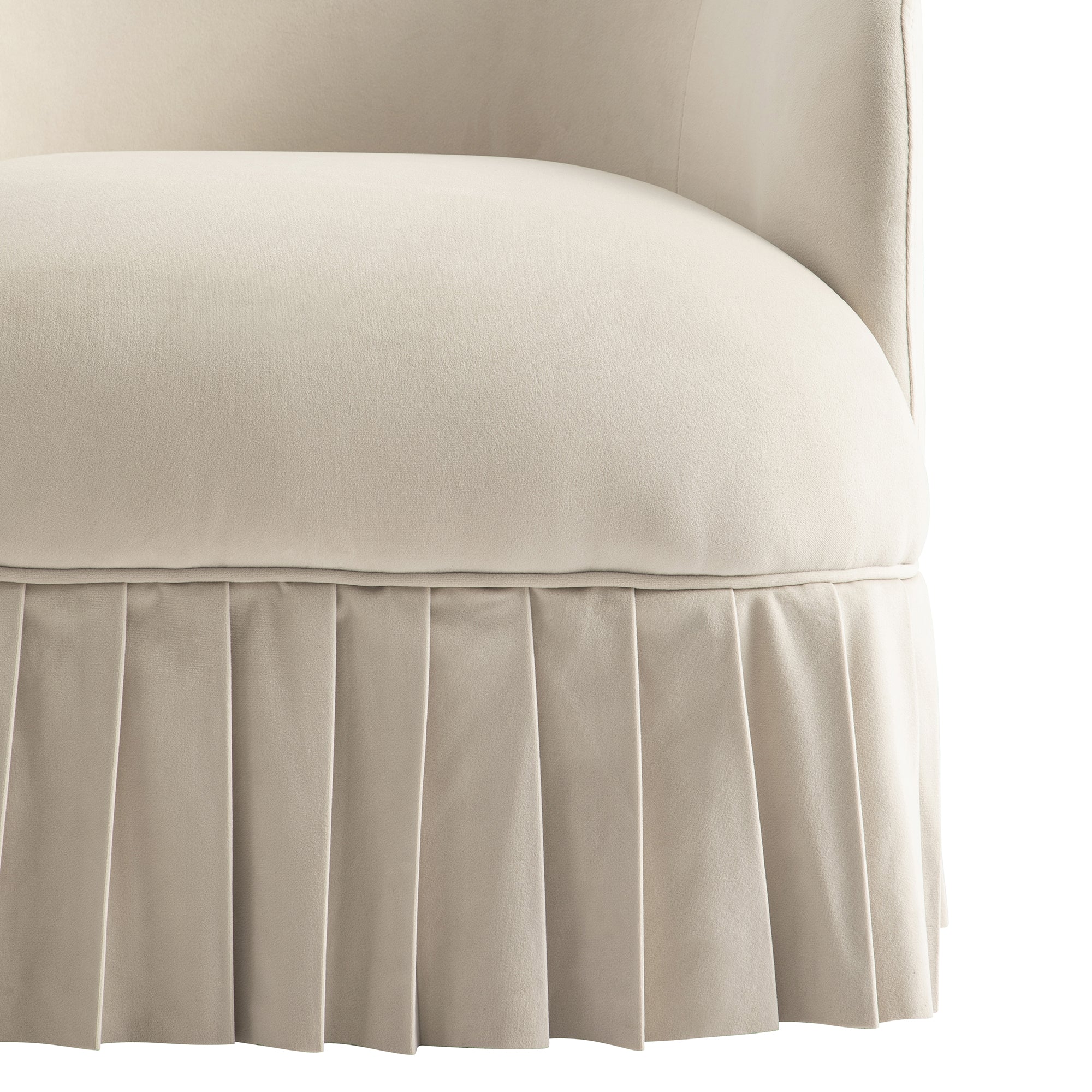 Calliope Skirted Armchair, Beige Velvet - Image 15
