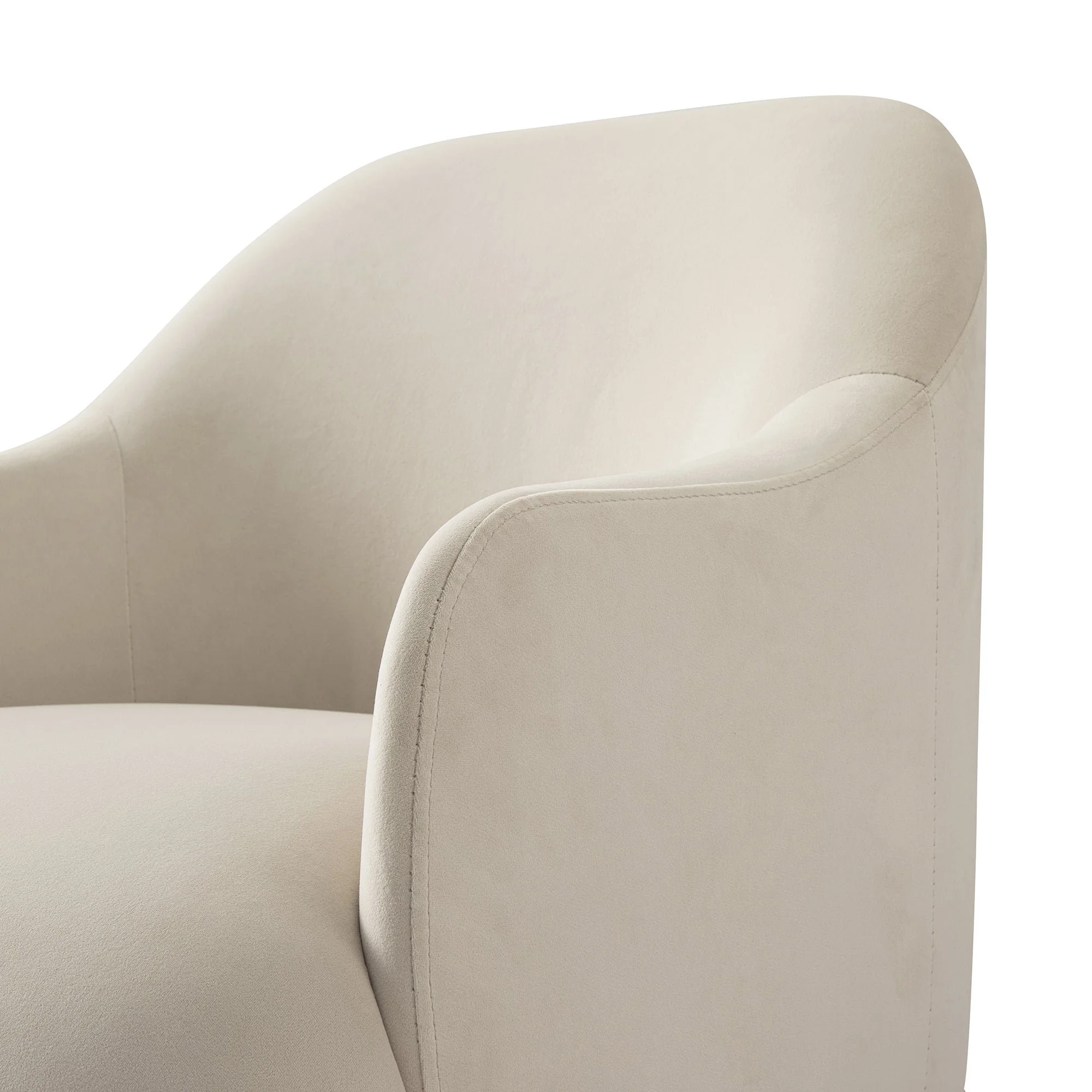 Calliope Skirted Armchair, Beige Velvet - Image 16