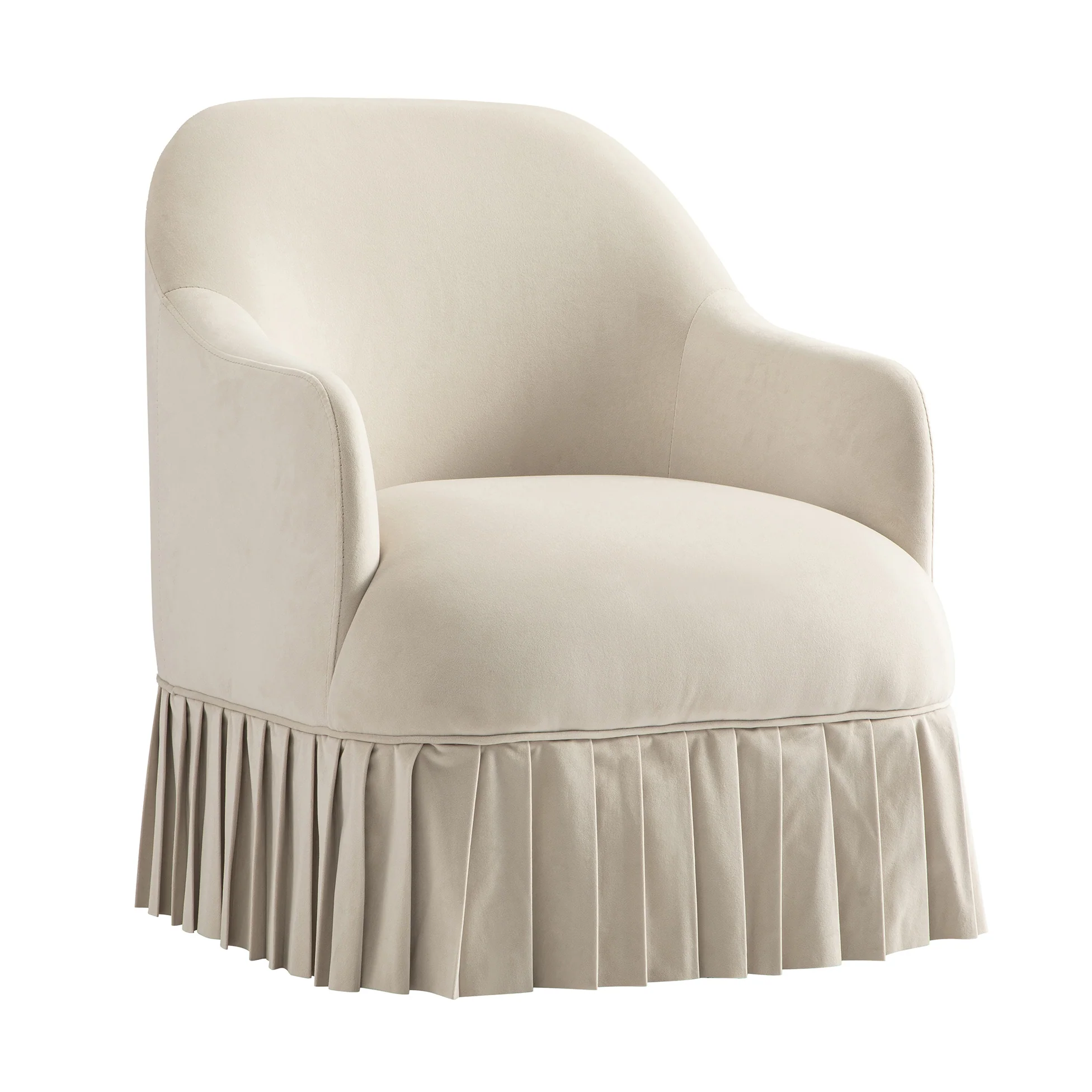 Calliope Skirted Armchair, Beige Velvet - Image 9