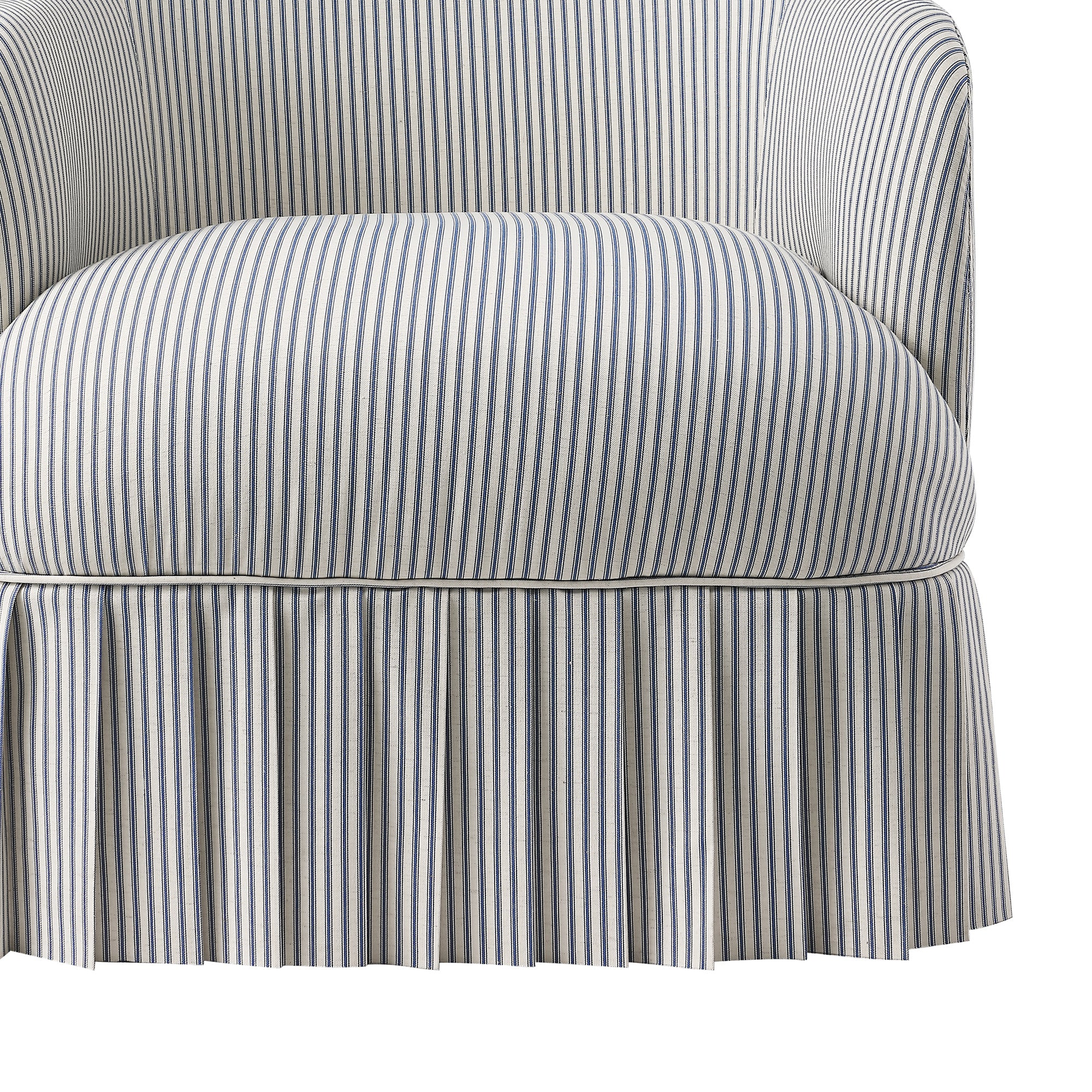 Calliope Skirted Armchair, Blue Striped - Image 14