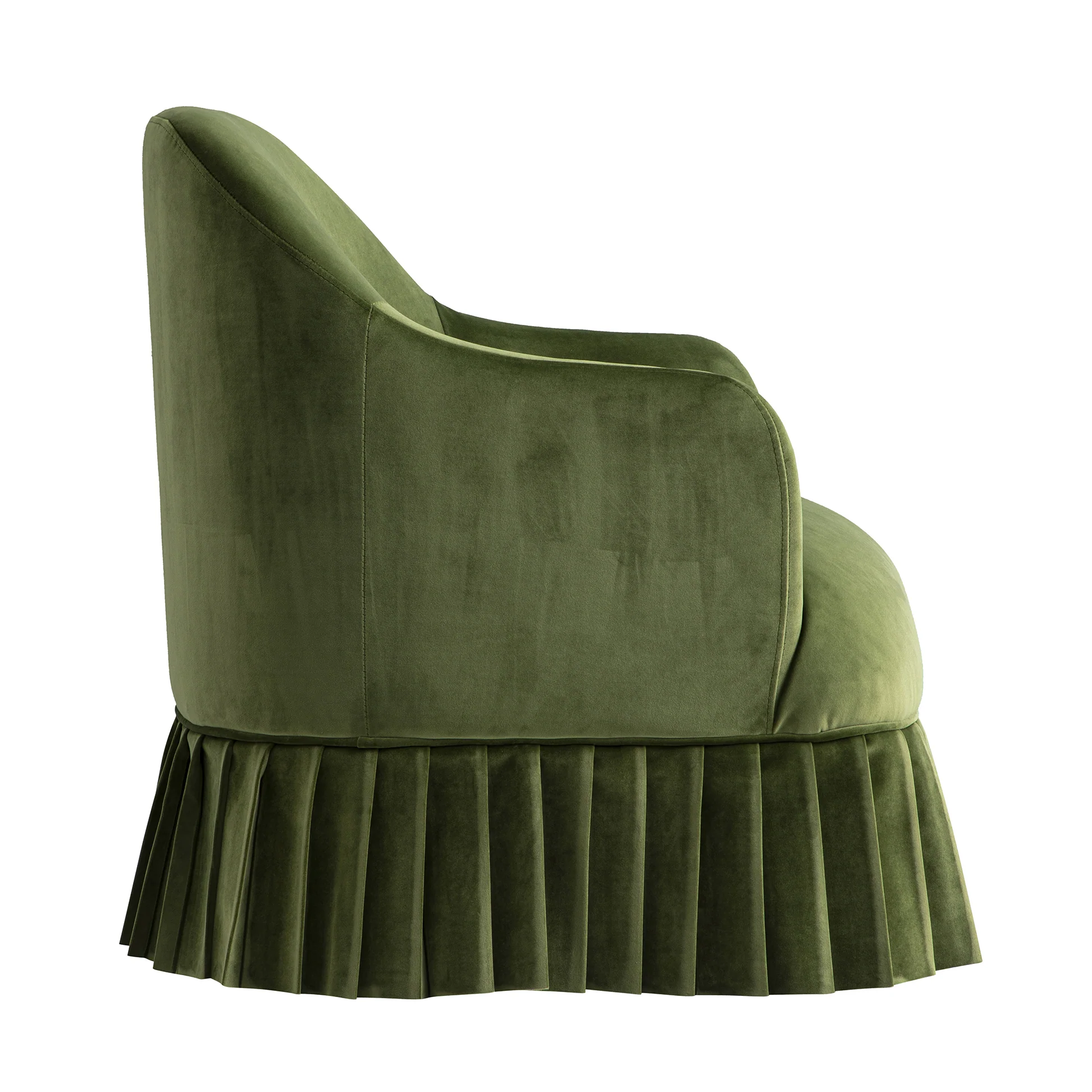 Calliope Skirted Armchair, Fern Green Velvet - Image 10