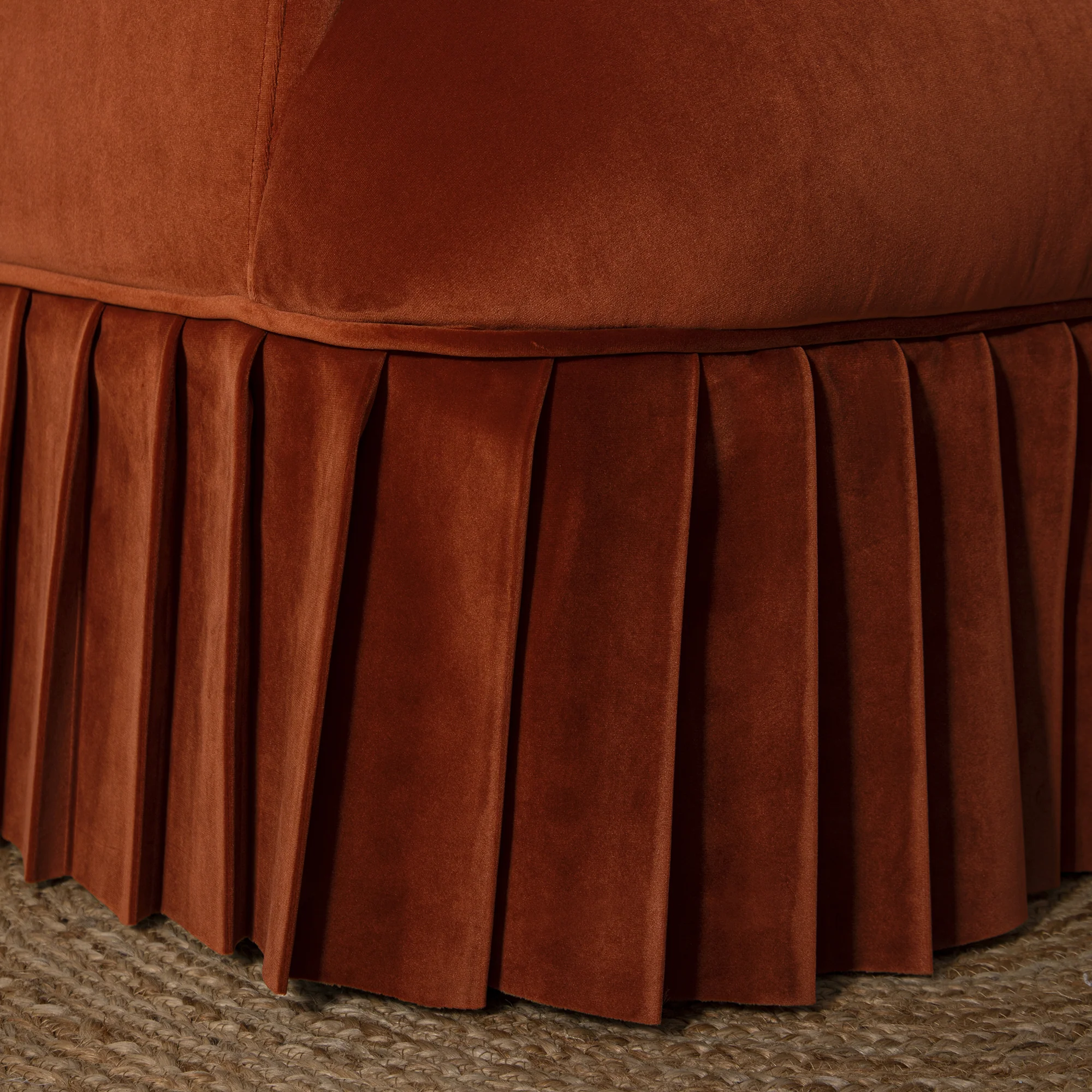 Calliope Skirted Armchair, Rust Velvet - Image 5