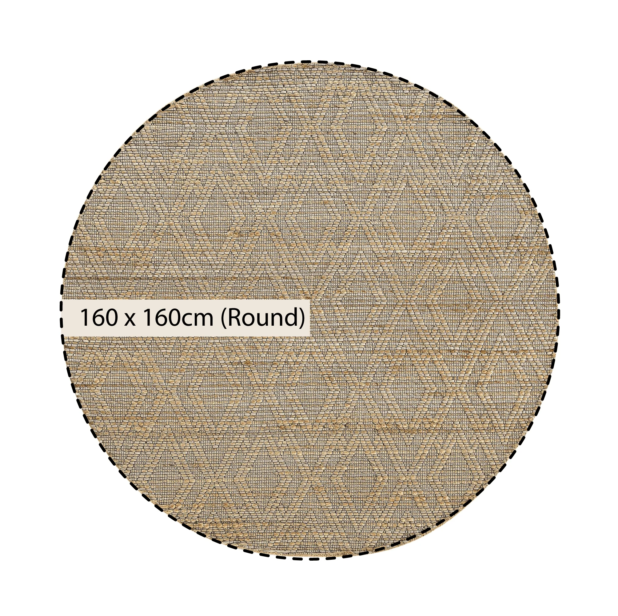 Cambria Wool and Jute Handwoven Patterned Round Rug - Image 6