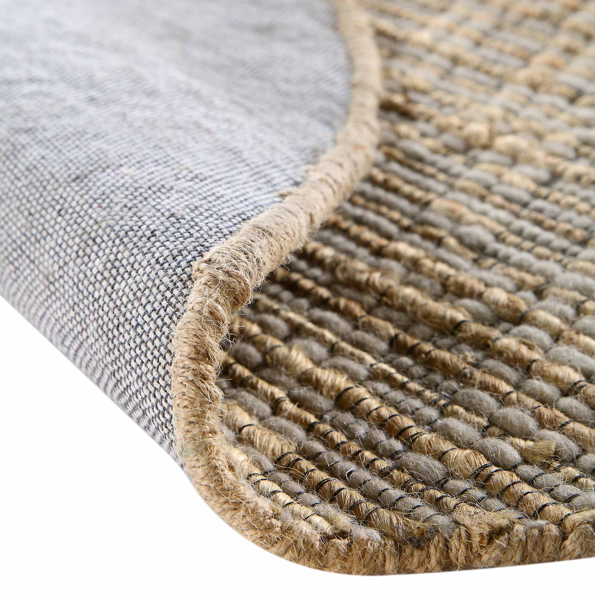 Cambria Wool and Jute Handwoven Patterned Round Rug - Image 8