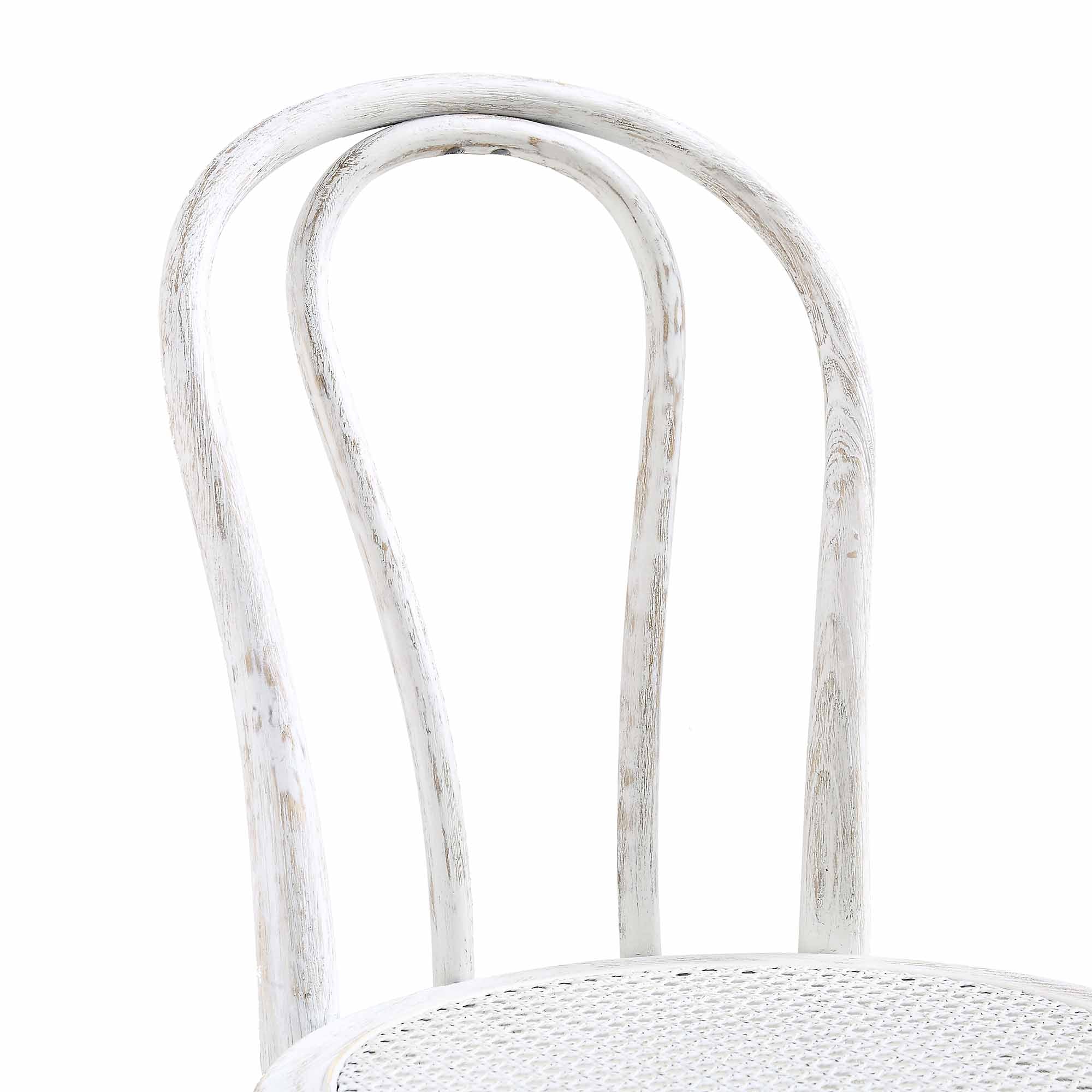 Camille Elm Wood and Rattan Bentwood Dining Chair, Distressed White - Image 10