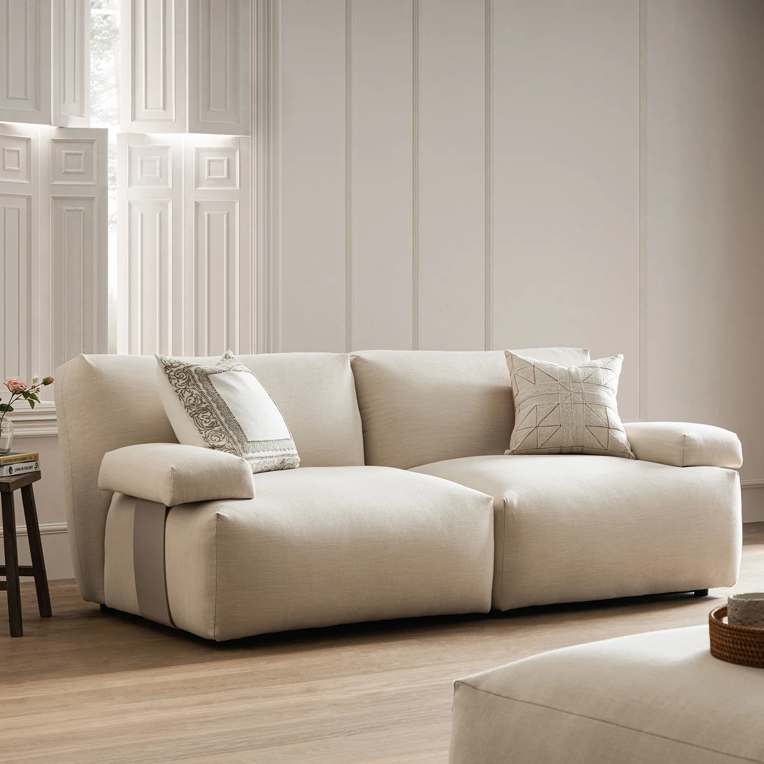 Carlyle Beige Cotton Blend Modular Sofa, 2-Piece - Image 2