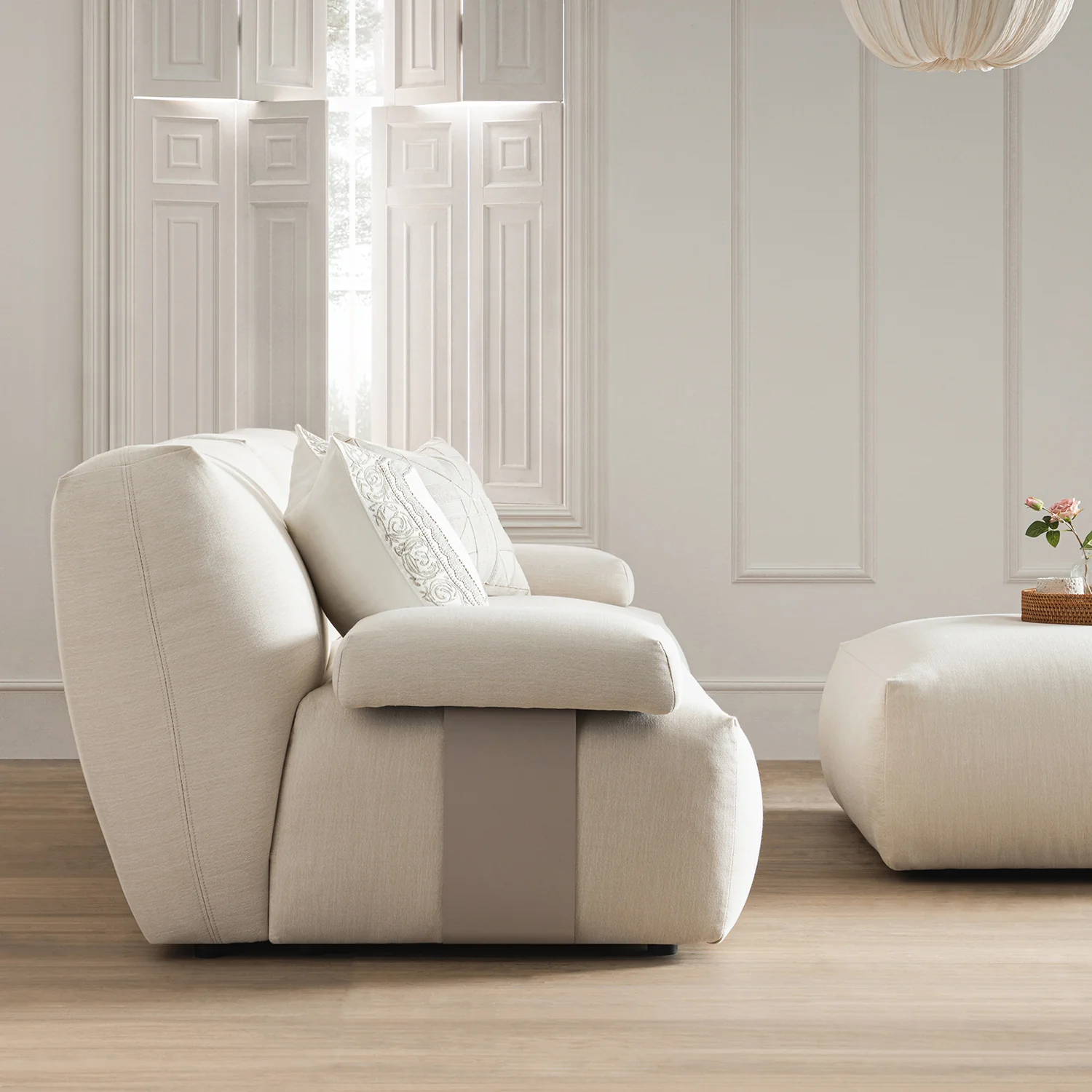 Carlyle Beige Cotton Blend Modular Sofa, 2-Piece - Image 3