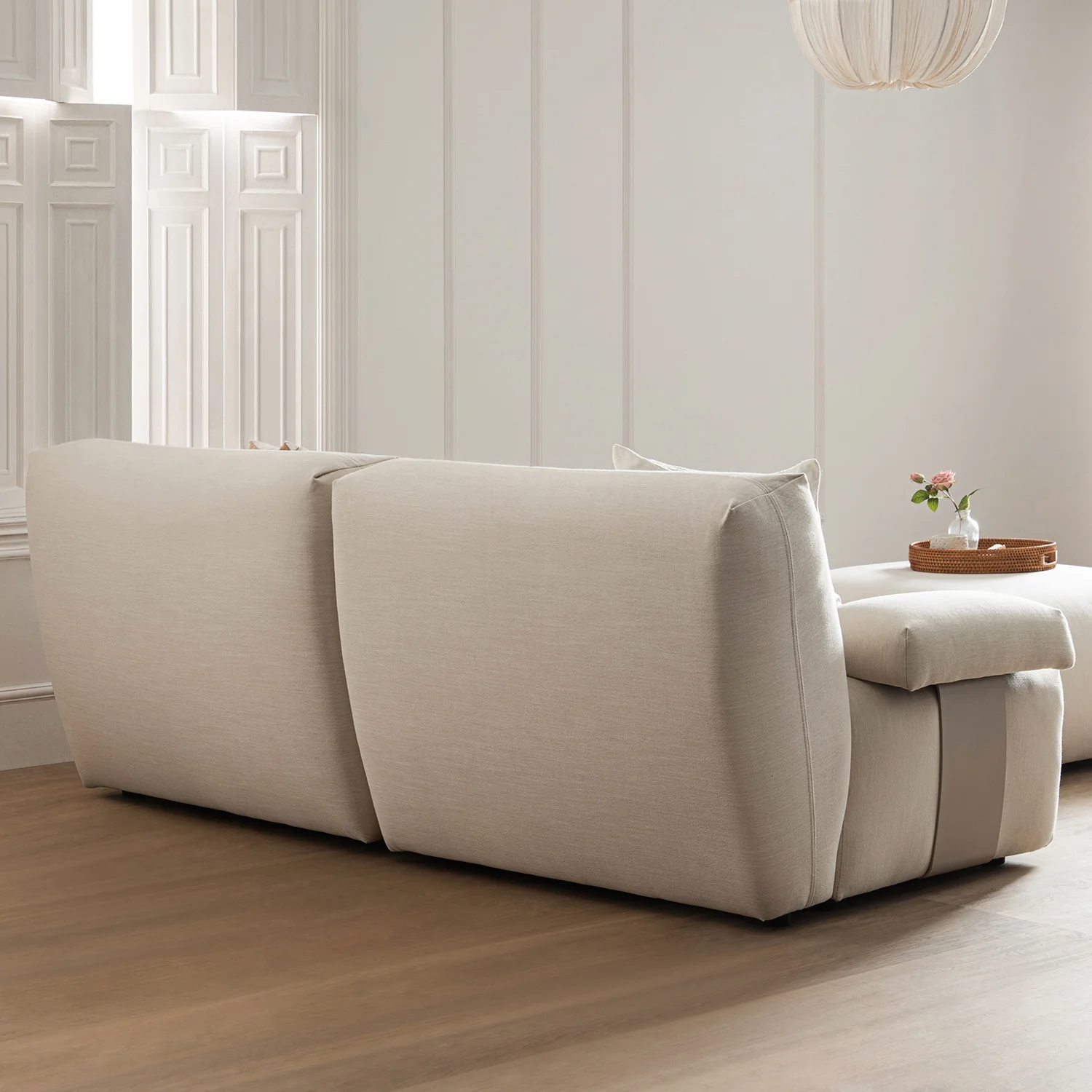 Carlyle Beige Cotton Blend Modular Sofa, 2-Piece - Image 4