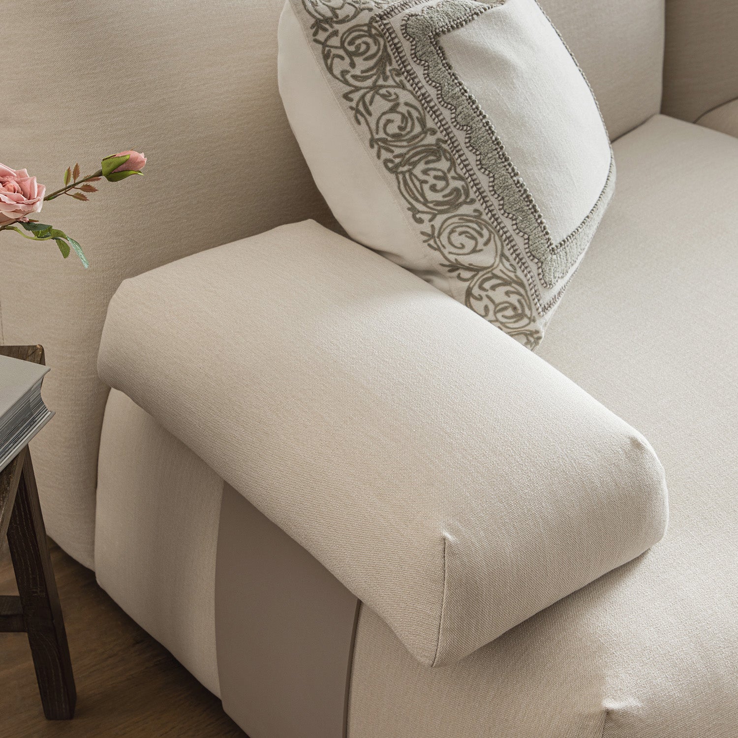 Carlyle Beige Cotton Blend Modular Sofa, 2-Piece - Image 7