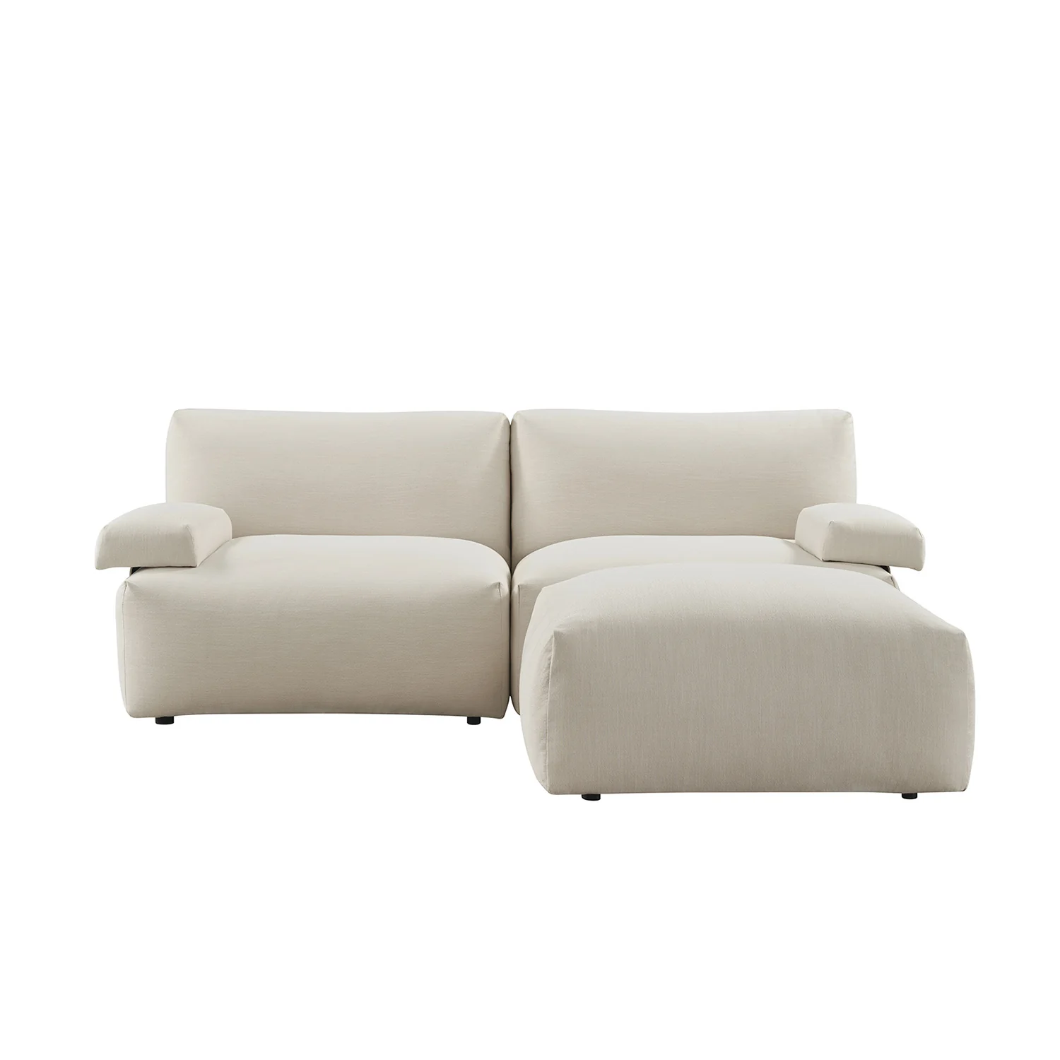 Carlyle Beige Cotton Blend Modular Sofa, 2-Piece Chaise - Image 12
