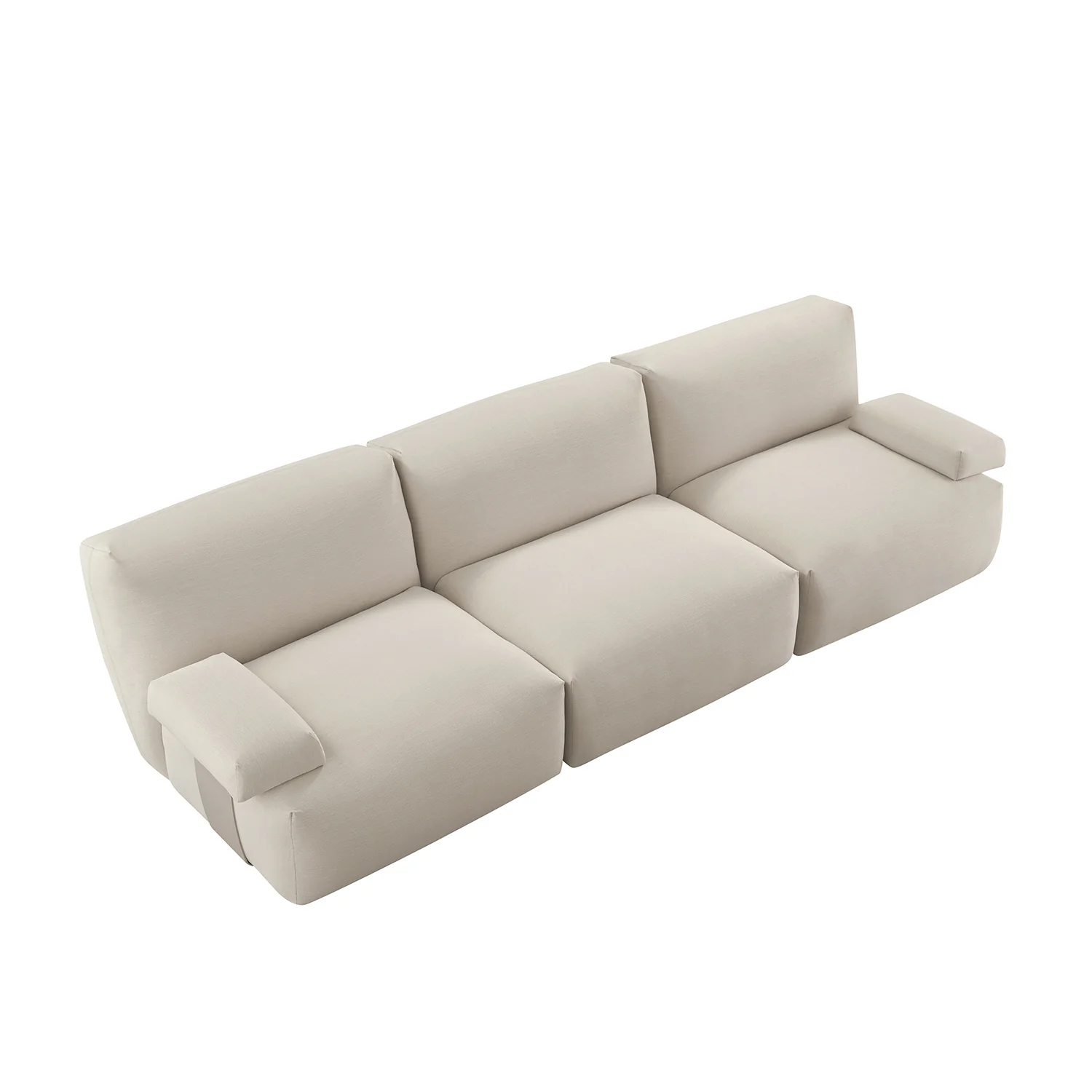 Carlyle Beige Cotton Blend Modular Sofa, 3-Piece - Image 10