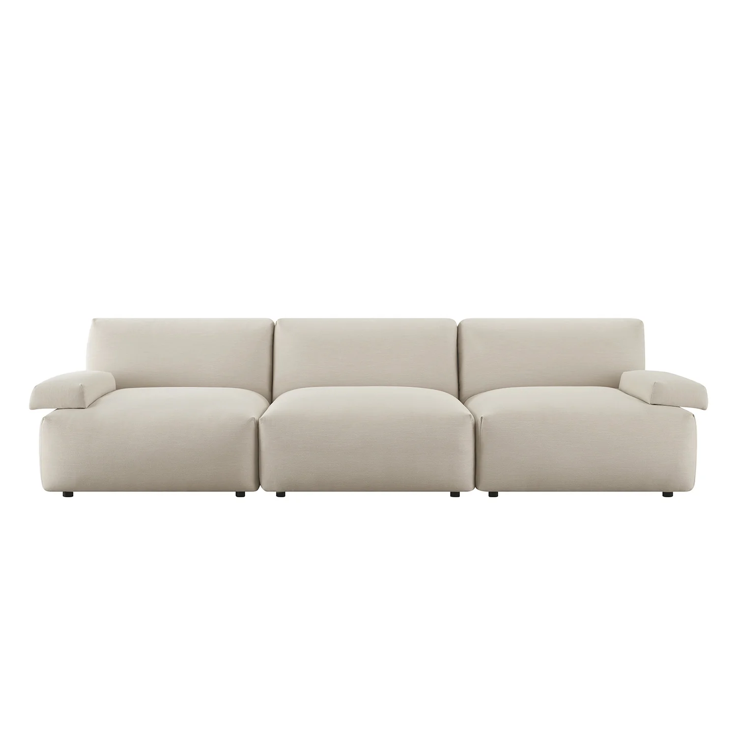 Carlyle Beige Cotton Blend Modular Sofa, 3-Piece - Image 7