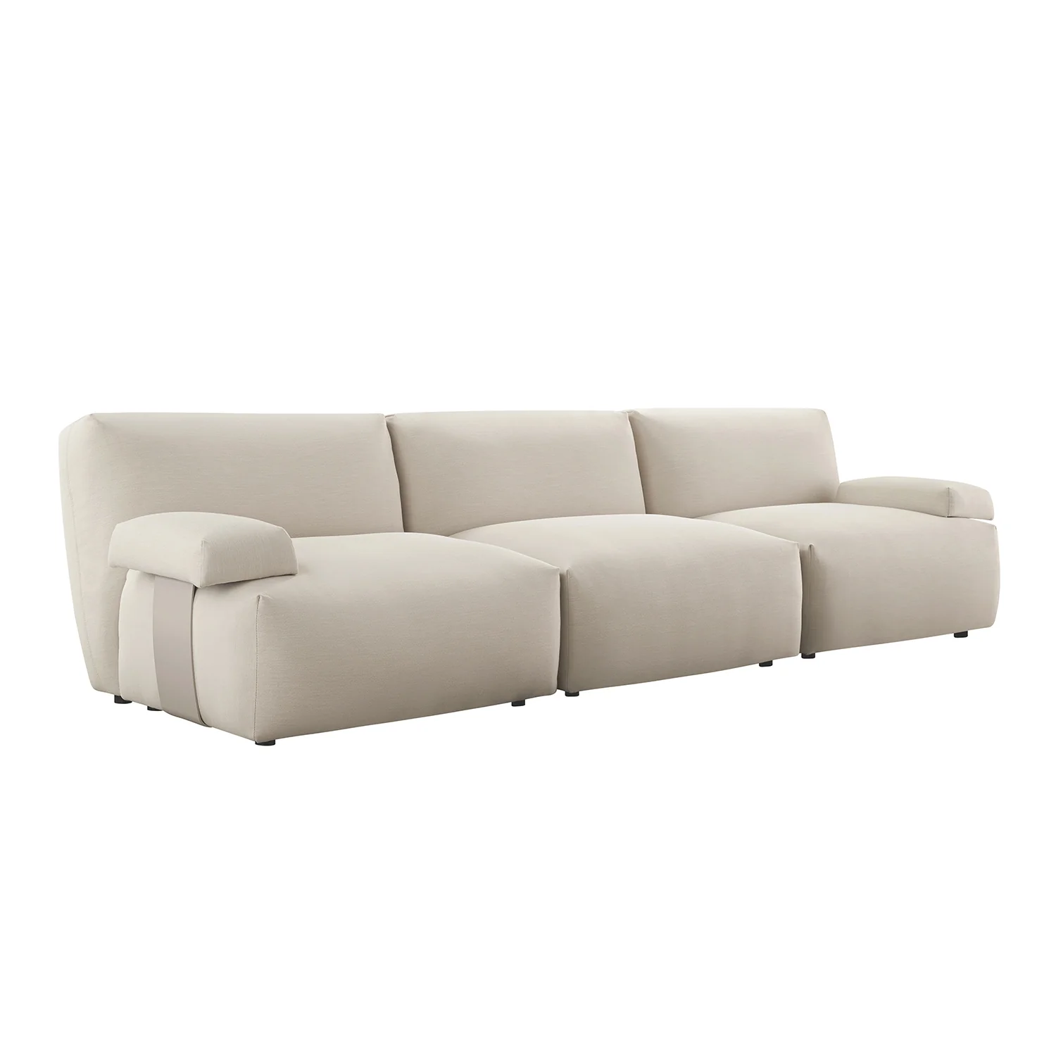 Carlyle Beige Cotton Blend Modular Sofa, 3-Piece - Image 8