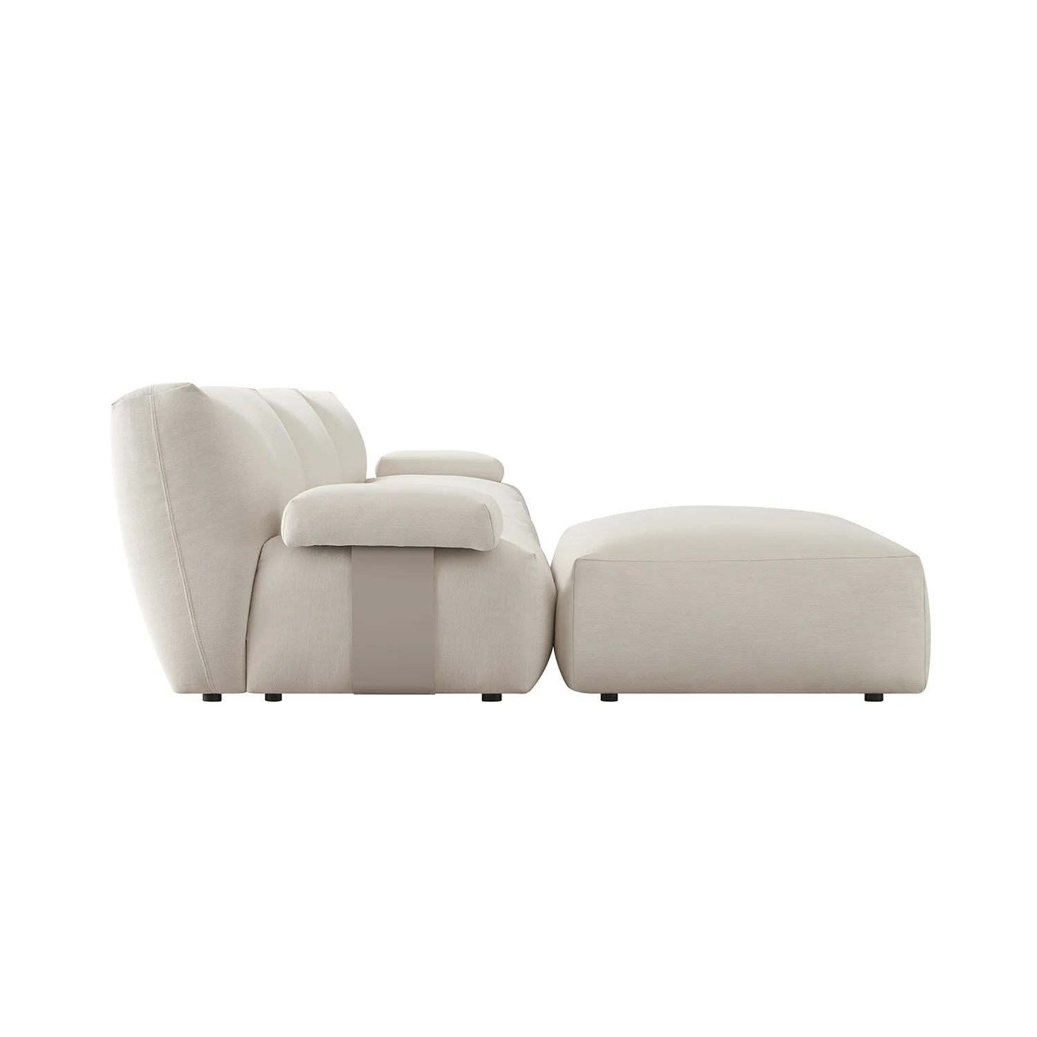 Carlyle Beige Cotton Blend Modular Sofa, 3-Piece Chaise - Image 11