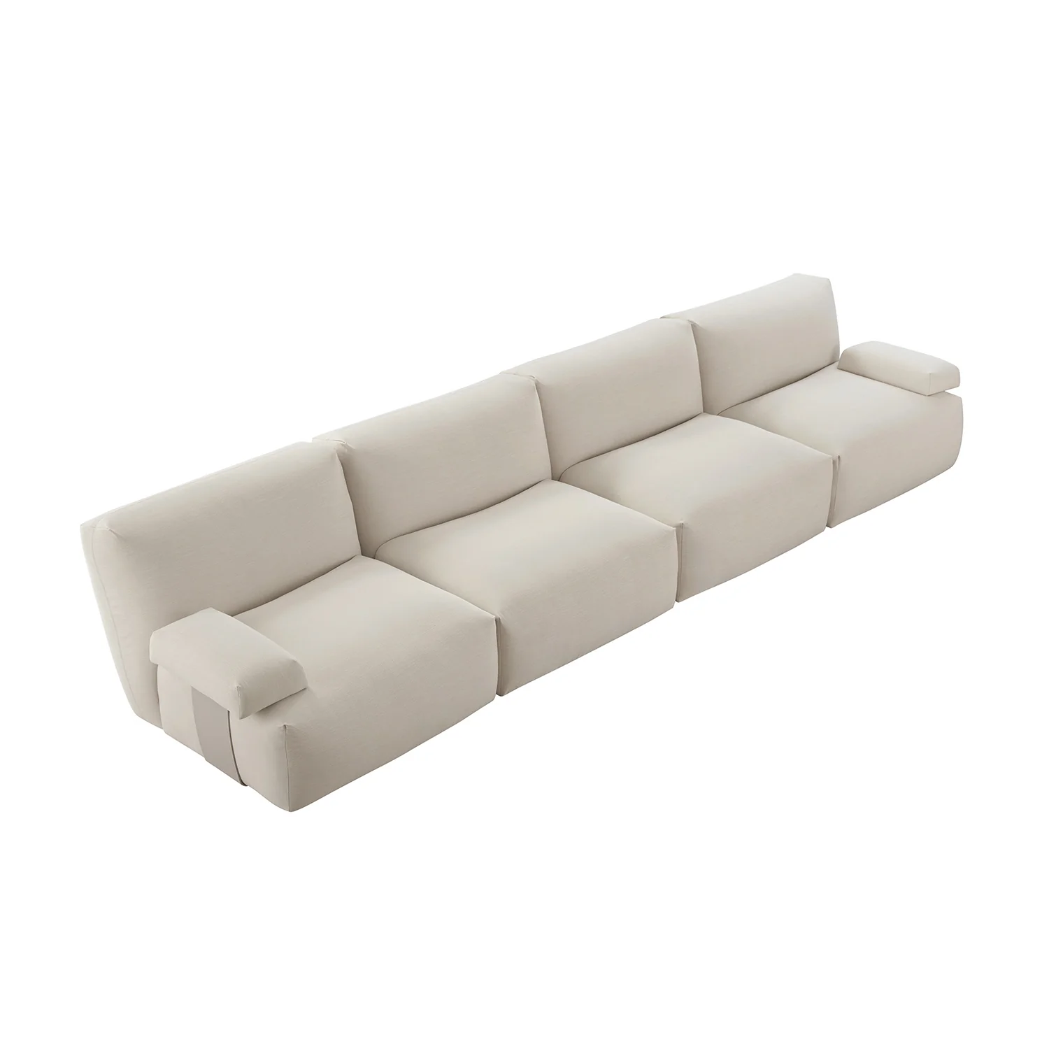 Carlyle Beige Cotton Blend Modular Sofa, 4-Piece - Image 5