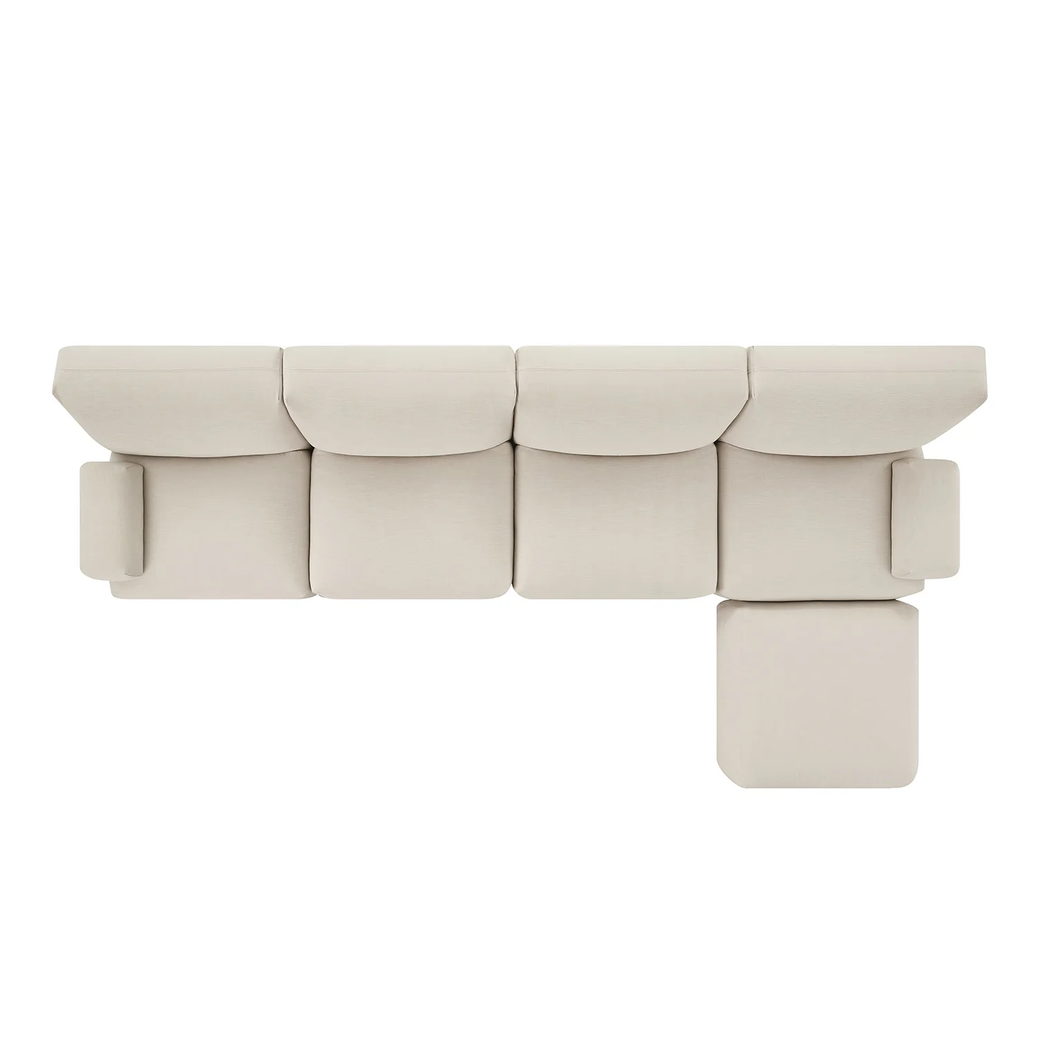 Carlyle Beige Cotton Blend Modular Sofa, 4-Piece Chaise - Image 12