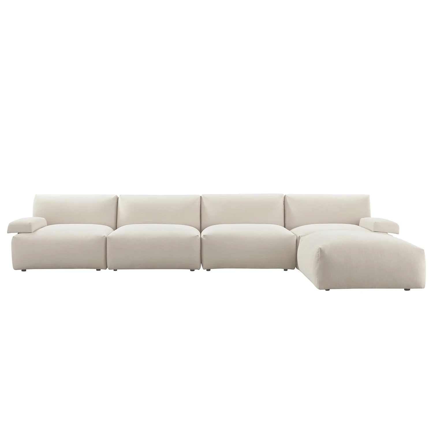 Carlyle Beige Cotton Blend Modular Sofa, 4-Piece Chaise - Image 7