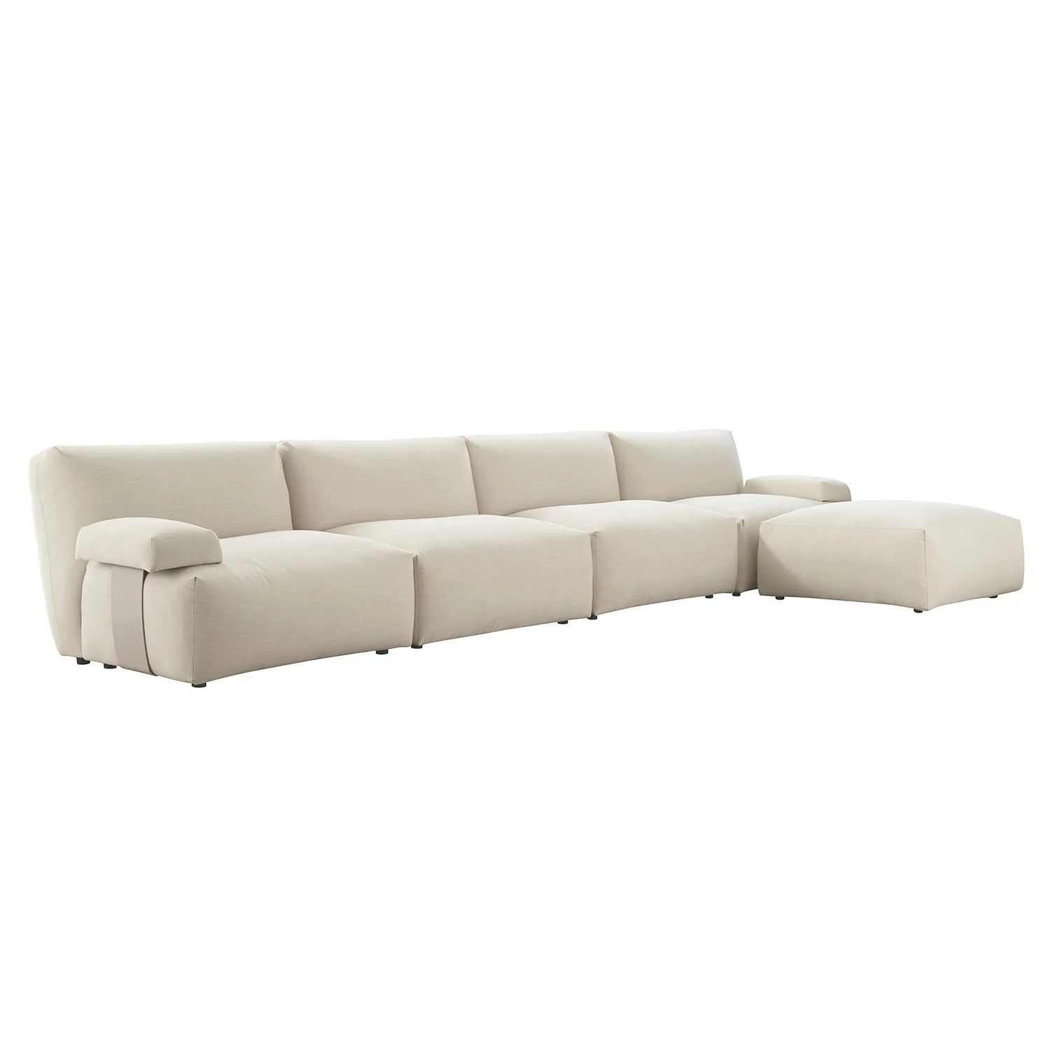 Carlyle Beige Cotton Blend Modular Sofa, 4-Piece Chaise - Image 8
