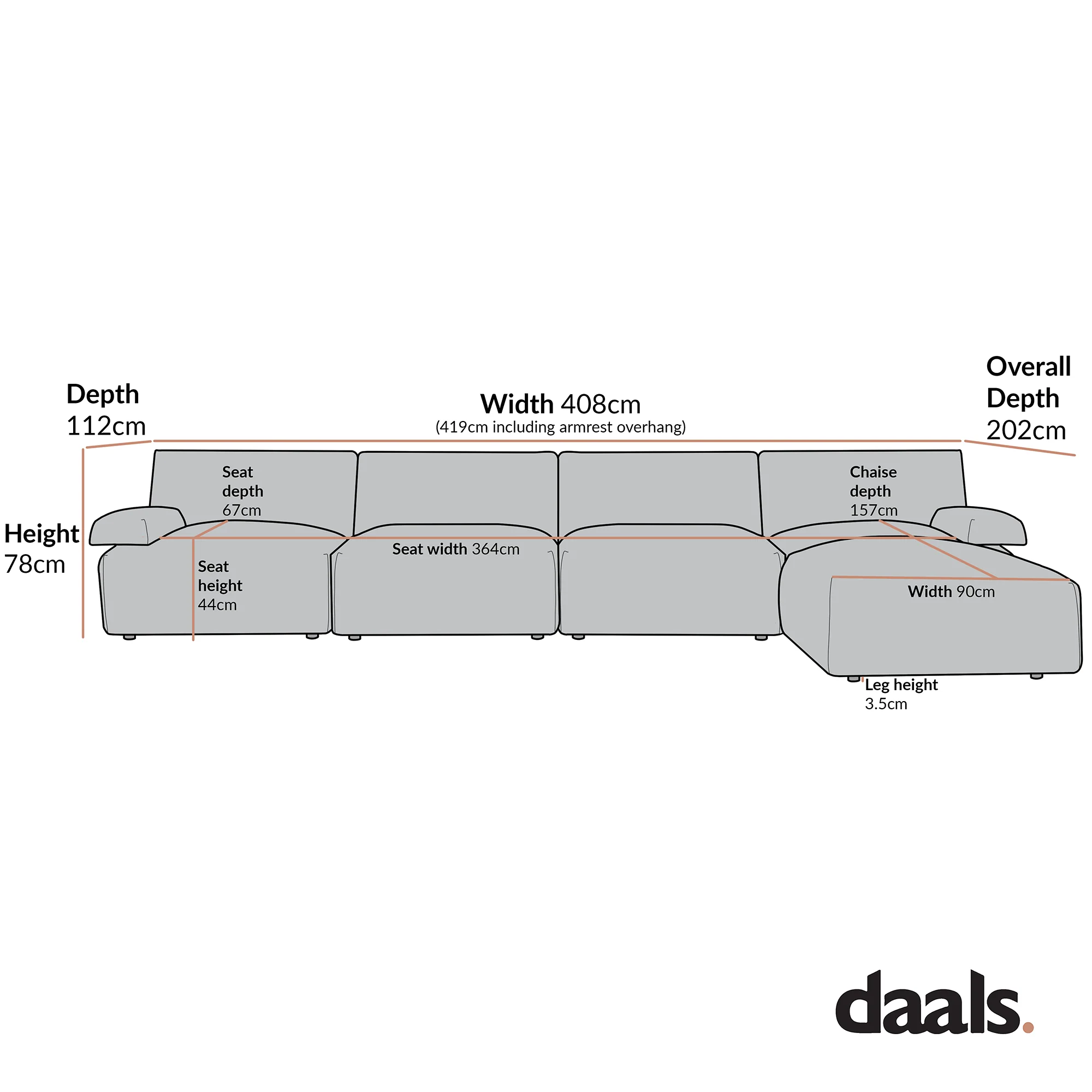 Carlyle Beige Cotton Blend Modular Sofa, 4-Piece Chaise - Image 9