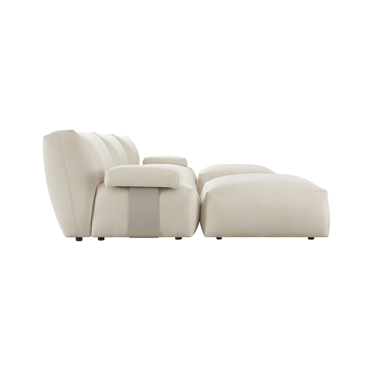 Carlyle Beige Cotton Blend Modular Sofa, 5-Piece U-Shape Set - Image 6