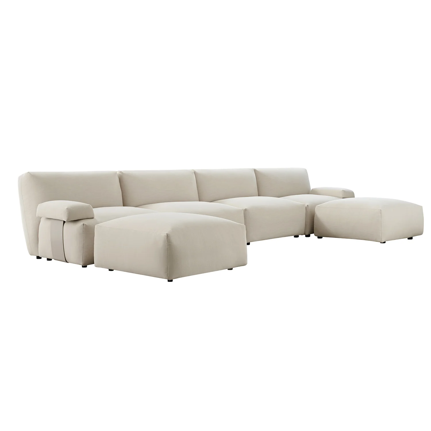 Carlyle Beige Cotton Blend Modular Sofa, 6-Piece U-Shape Set - Image 2
