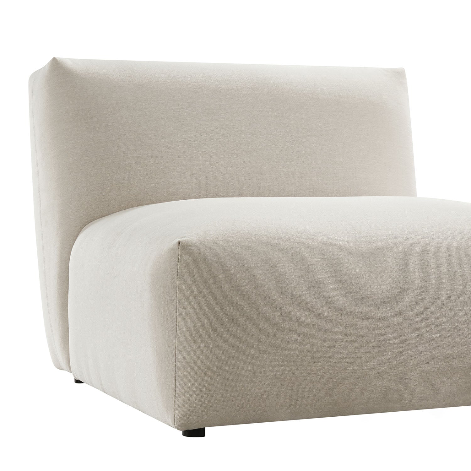 Carlyle Beige Cotton Blend Modular Sofa, Armless Seat - Image 16