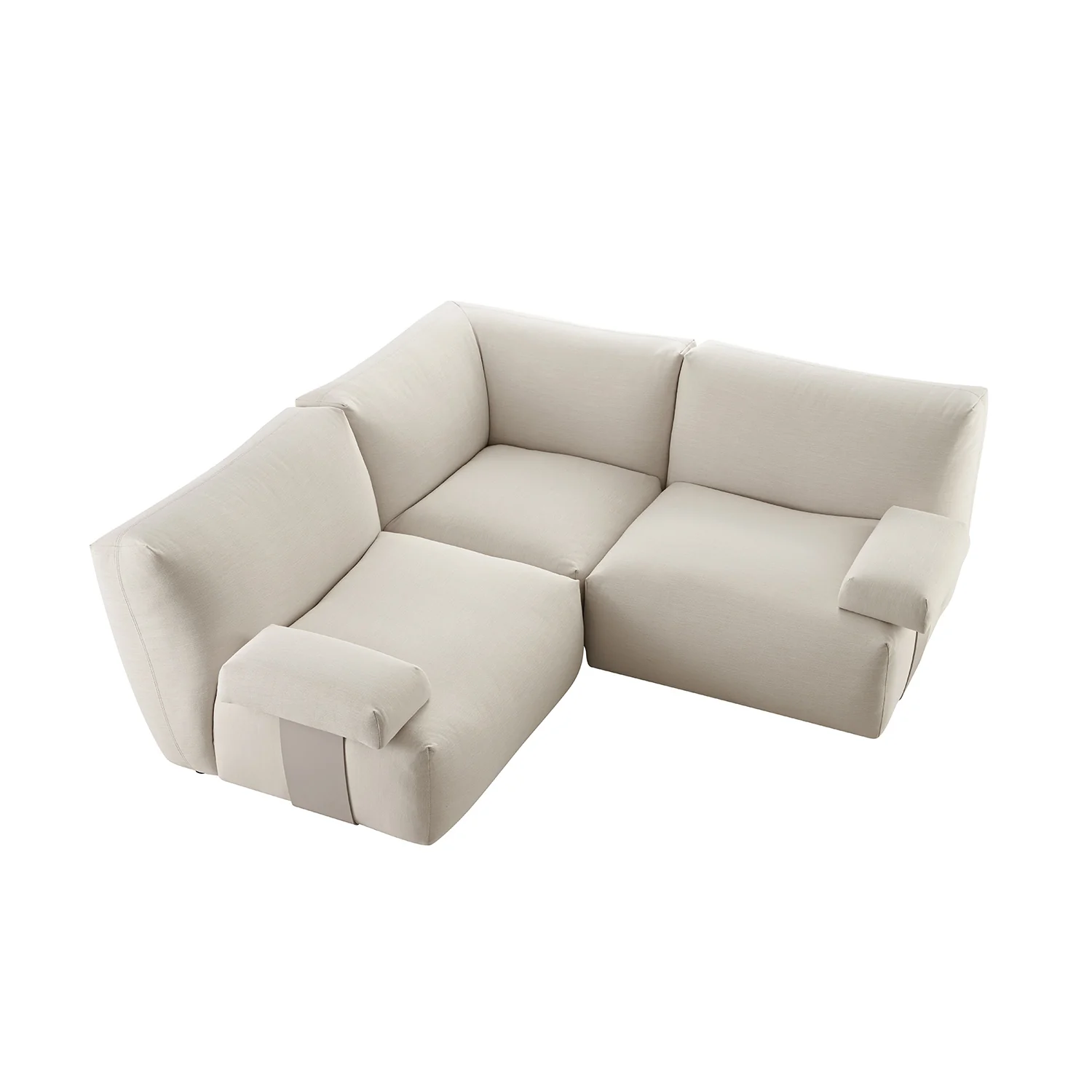 Carlyle Beige Cotton Blend Modular Sofa, Compact Corner Set - Image 10