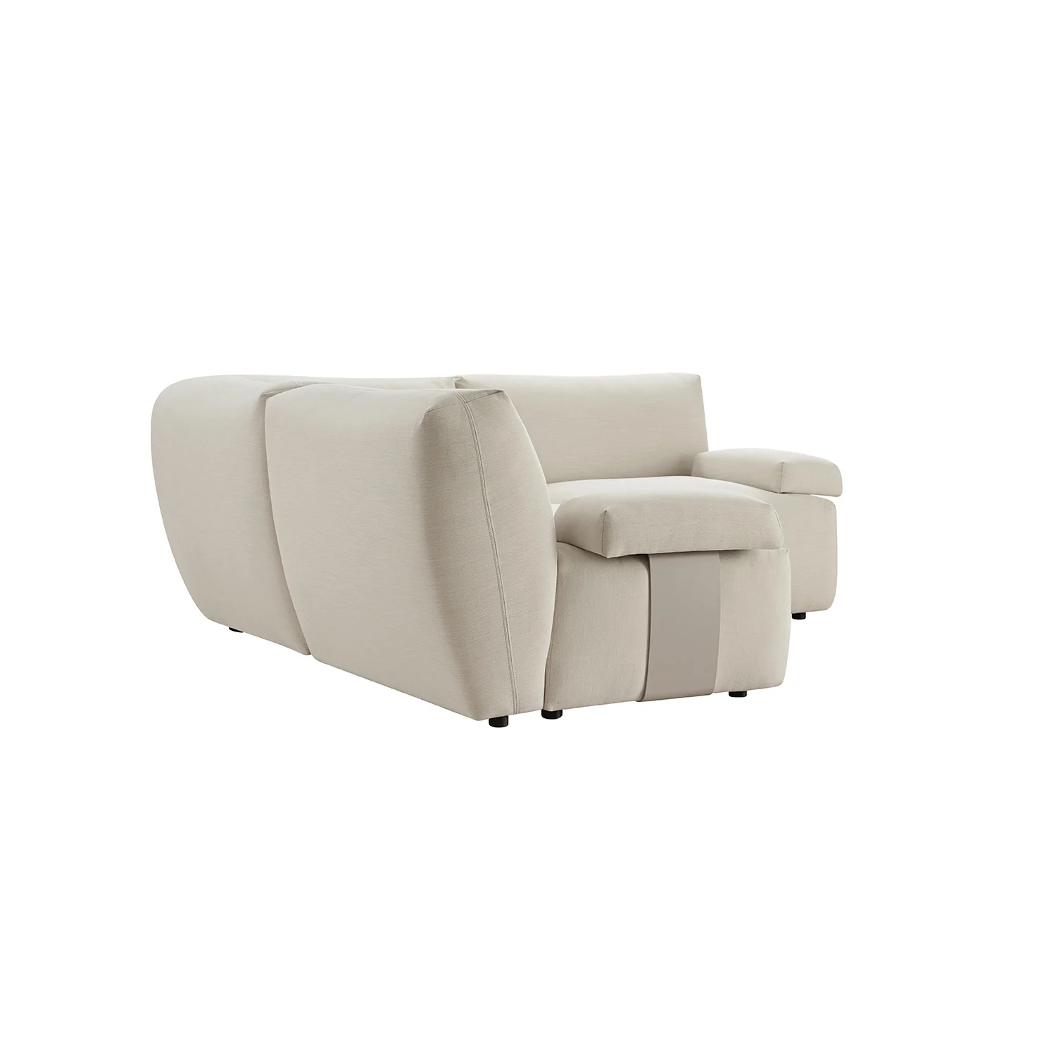 Carlyle Beige Cotton Blend Modular Sofa, Compact Corner Set - Image 12