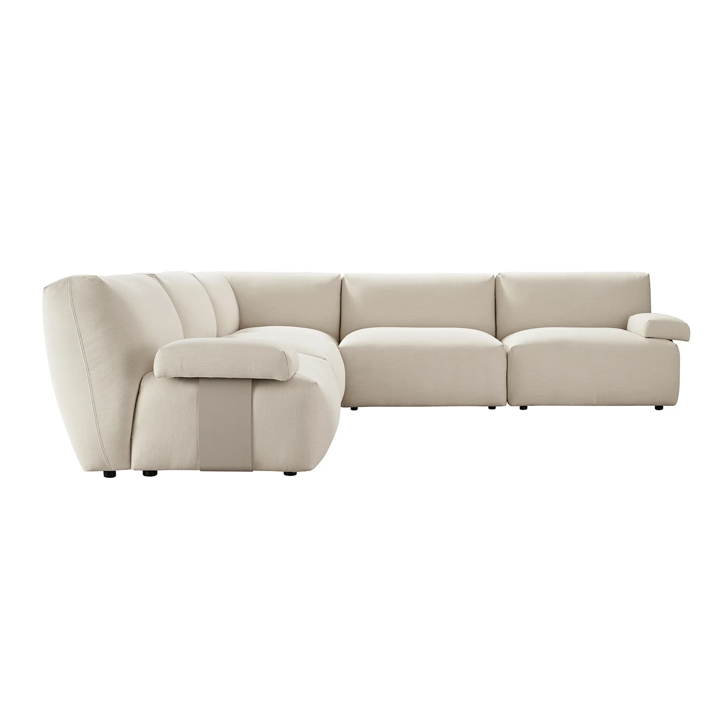 Carlyle Beige Cotton Blend Modular Sofa, Large Corner Set - Image 11