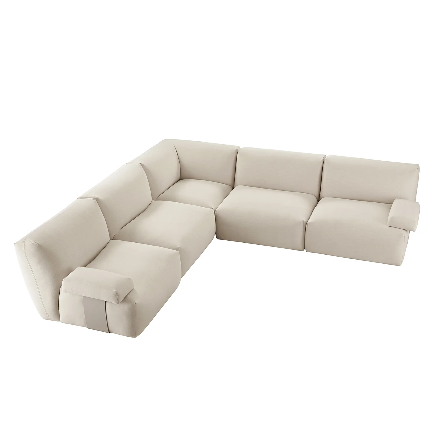 Carlyle Beige Cotton Blend Modular Sofa, Large Corner Set - Image 8