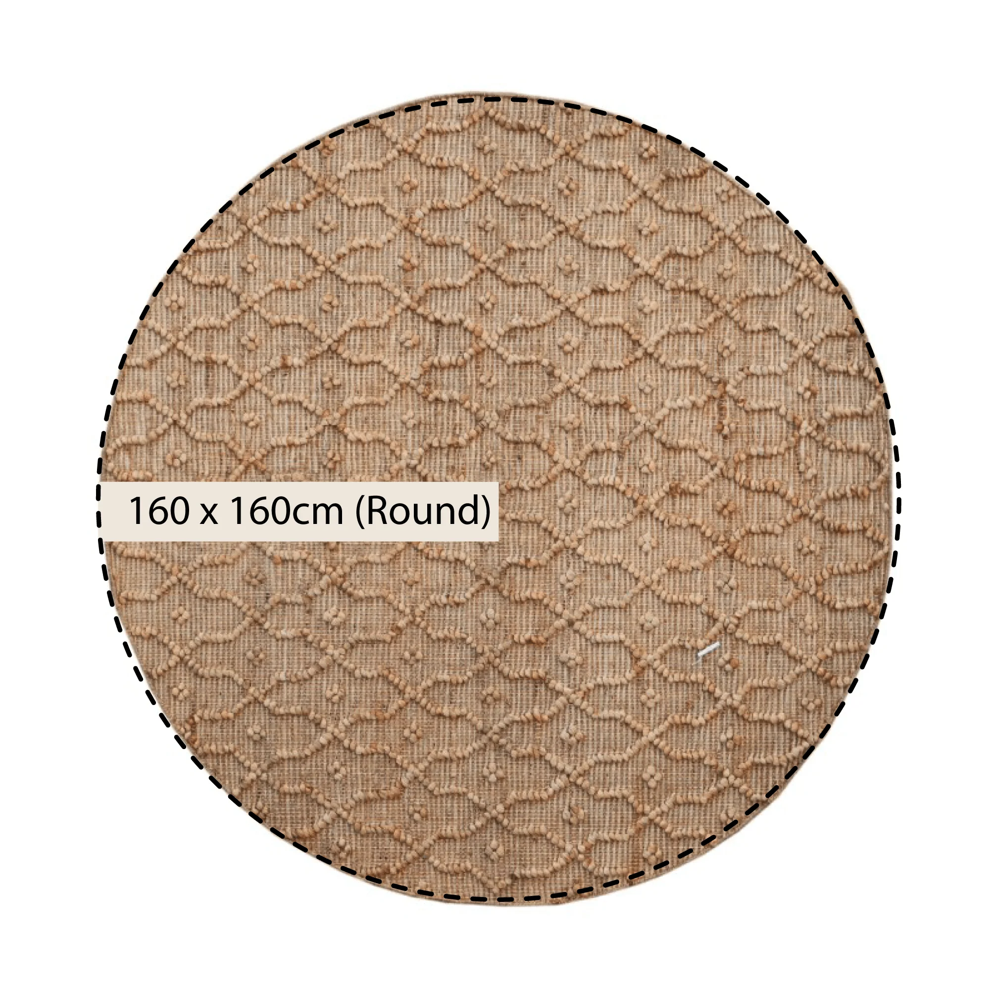 Casablanca Trellis Handwoven & Knotted Natural Jute Round Rug - Image 3