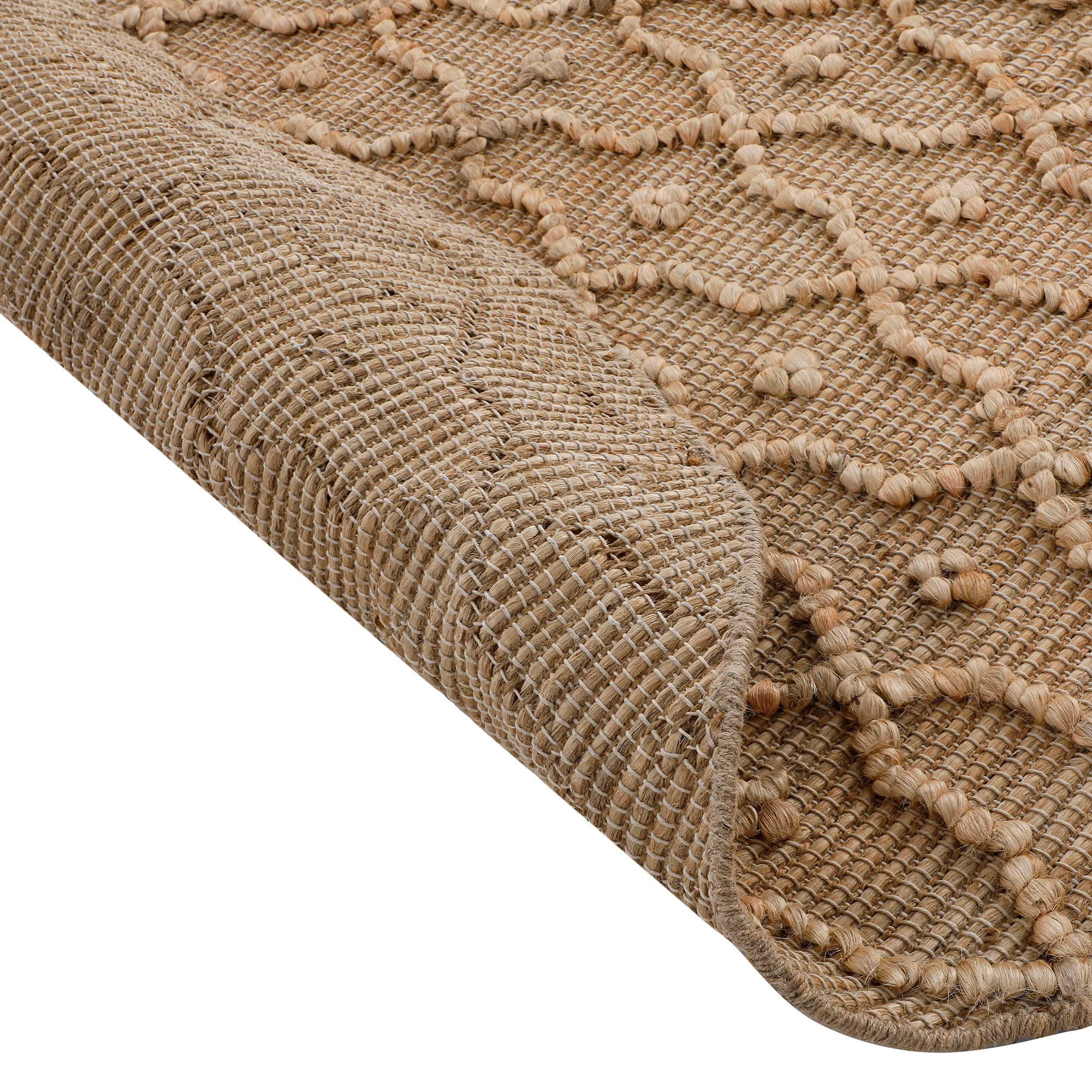 Casablanca Trellis Handwoven & Knotted Natural Jute Round Rug - Image 6