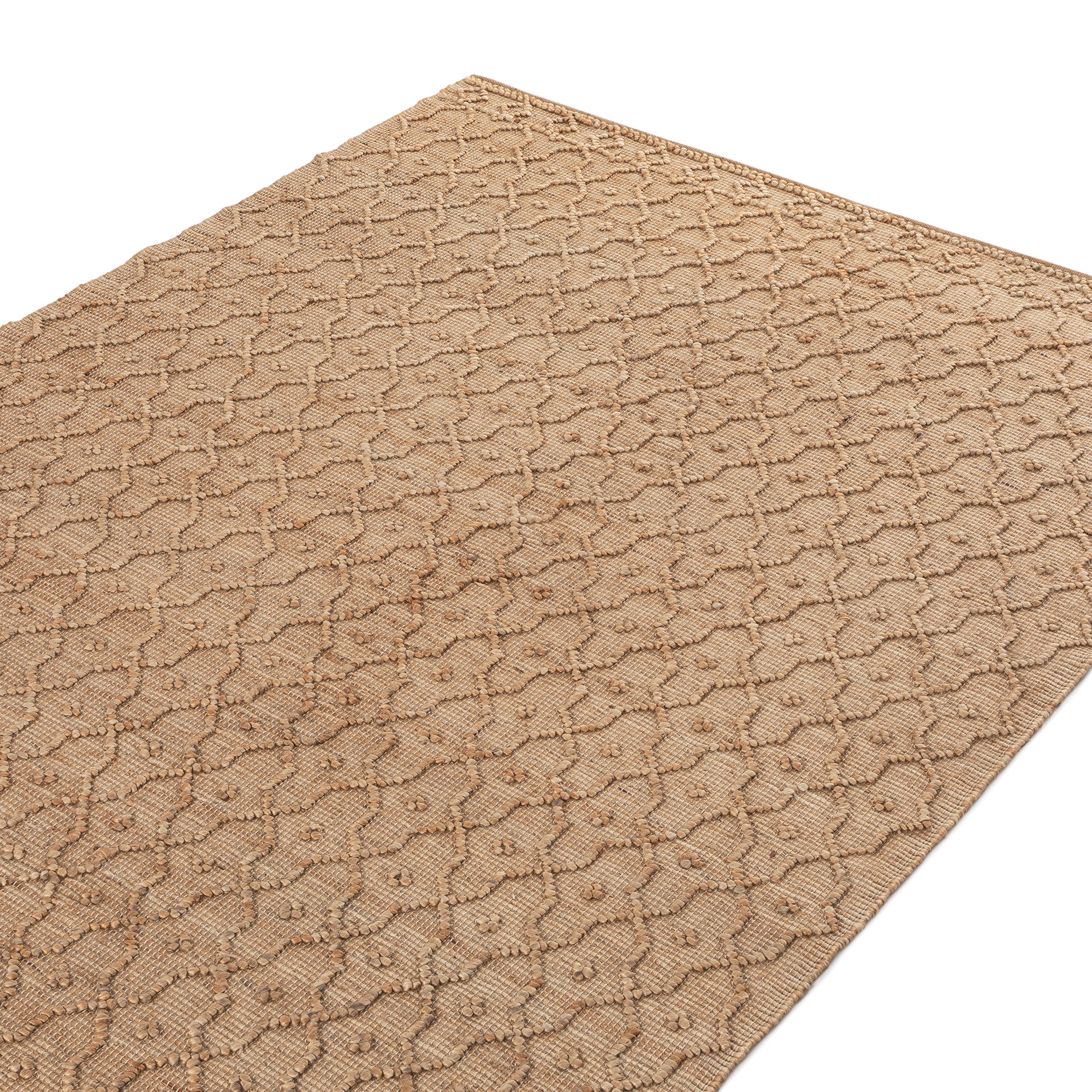 Casablanca Trellis Handwoven & Knotted Natural Jute Rug - Image 4