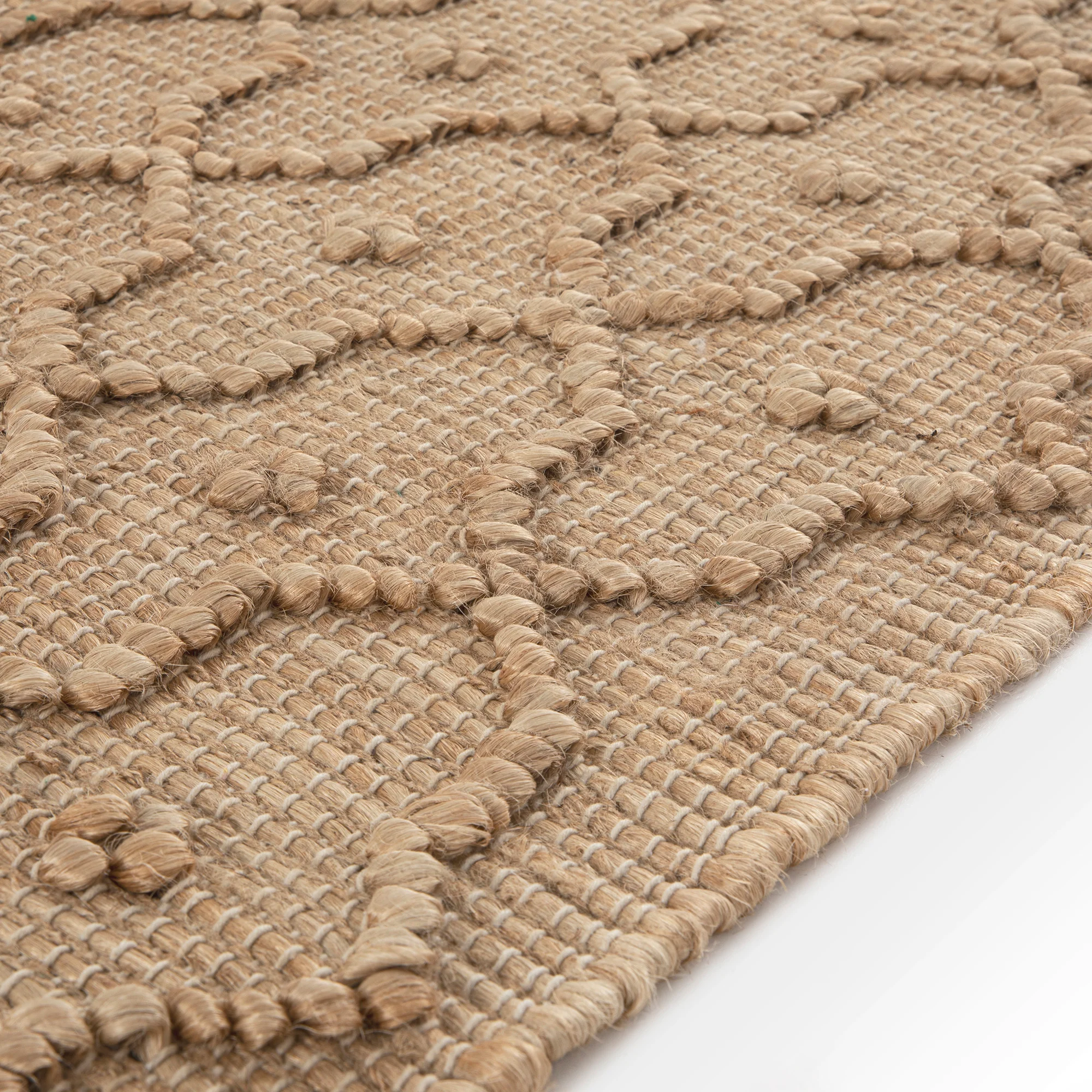 Casablanca Trellis Handwoven & Knotted Natural Jute Rug - Image 7