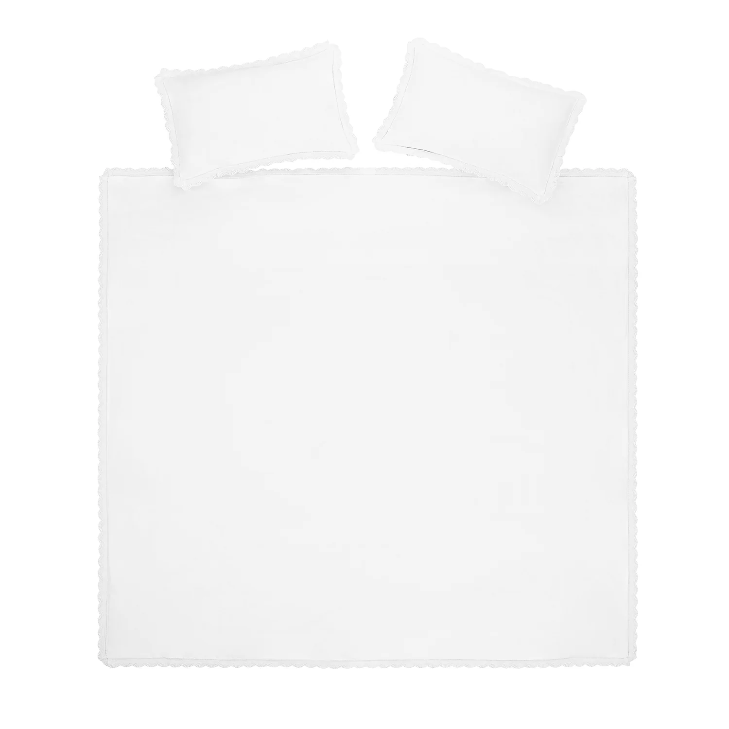 Castillo White Lace 300 Thread Count Cotton Percale Duvet Set - Image 7